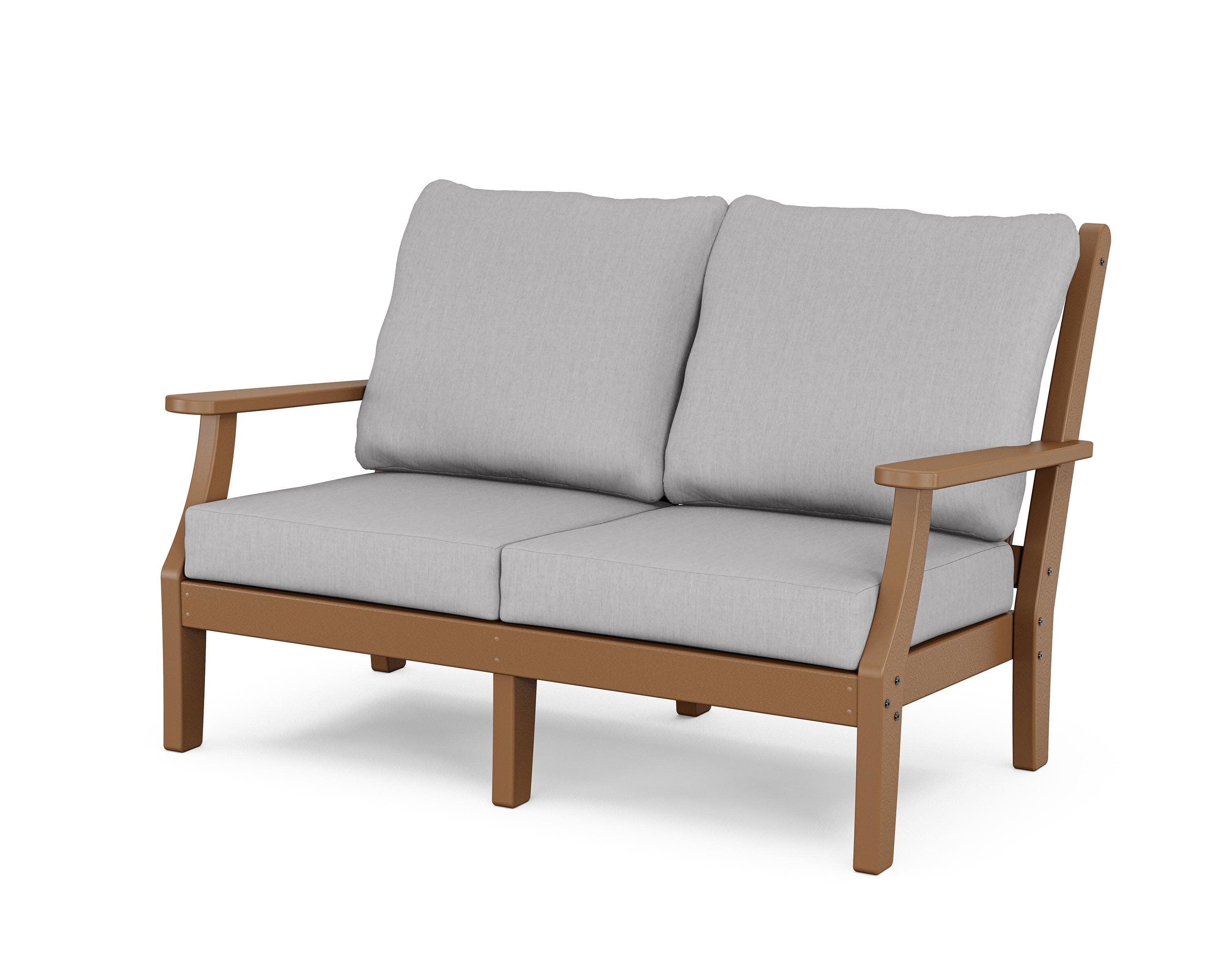 Wovendale Deep Seating Loveseat in Teak / Granite