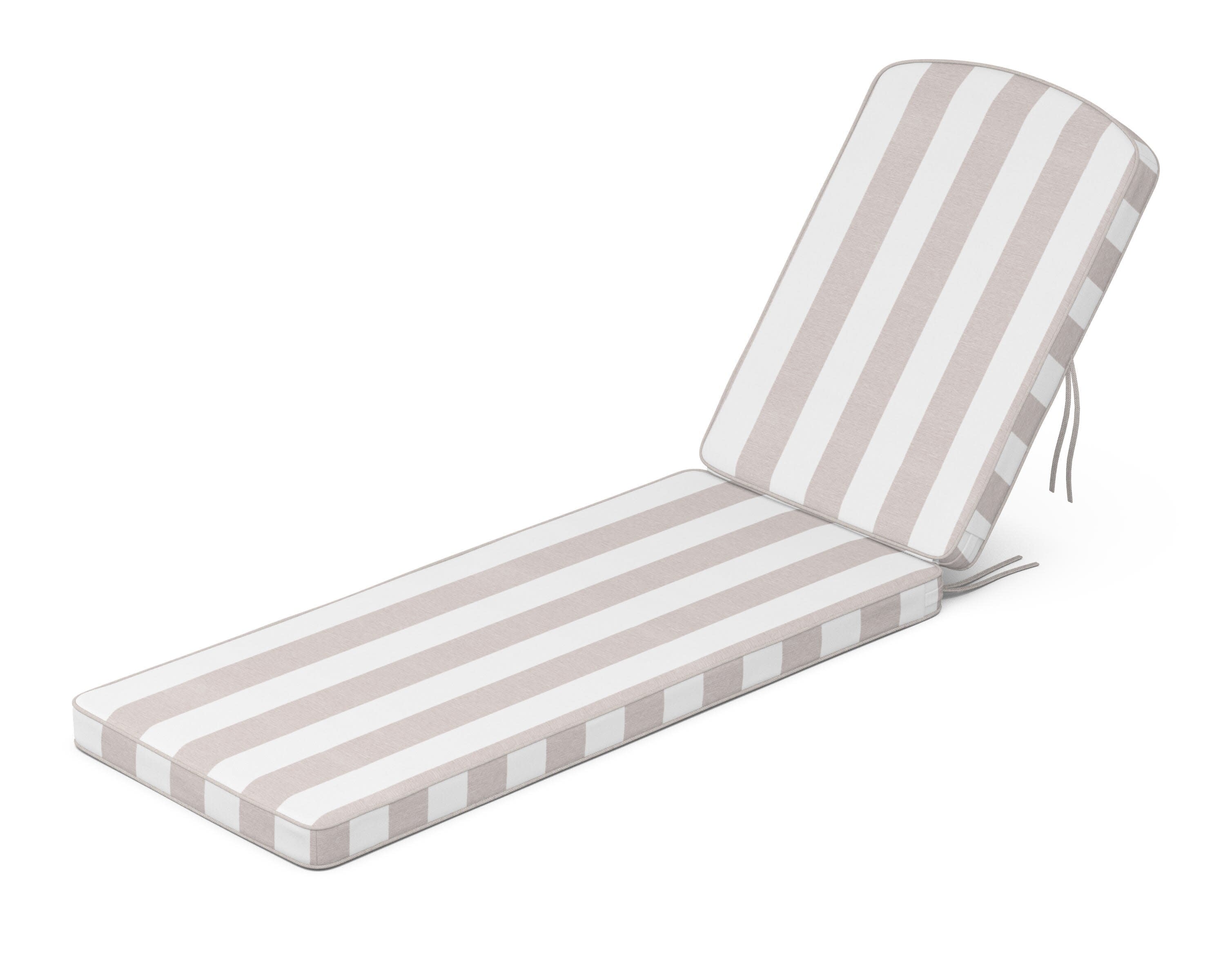 Chinoiserie Chaise Cushion in Cabana Stripe Dune Burlap