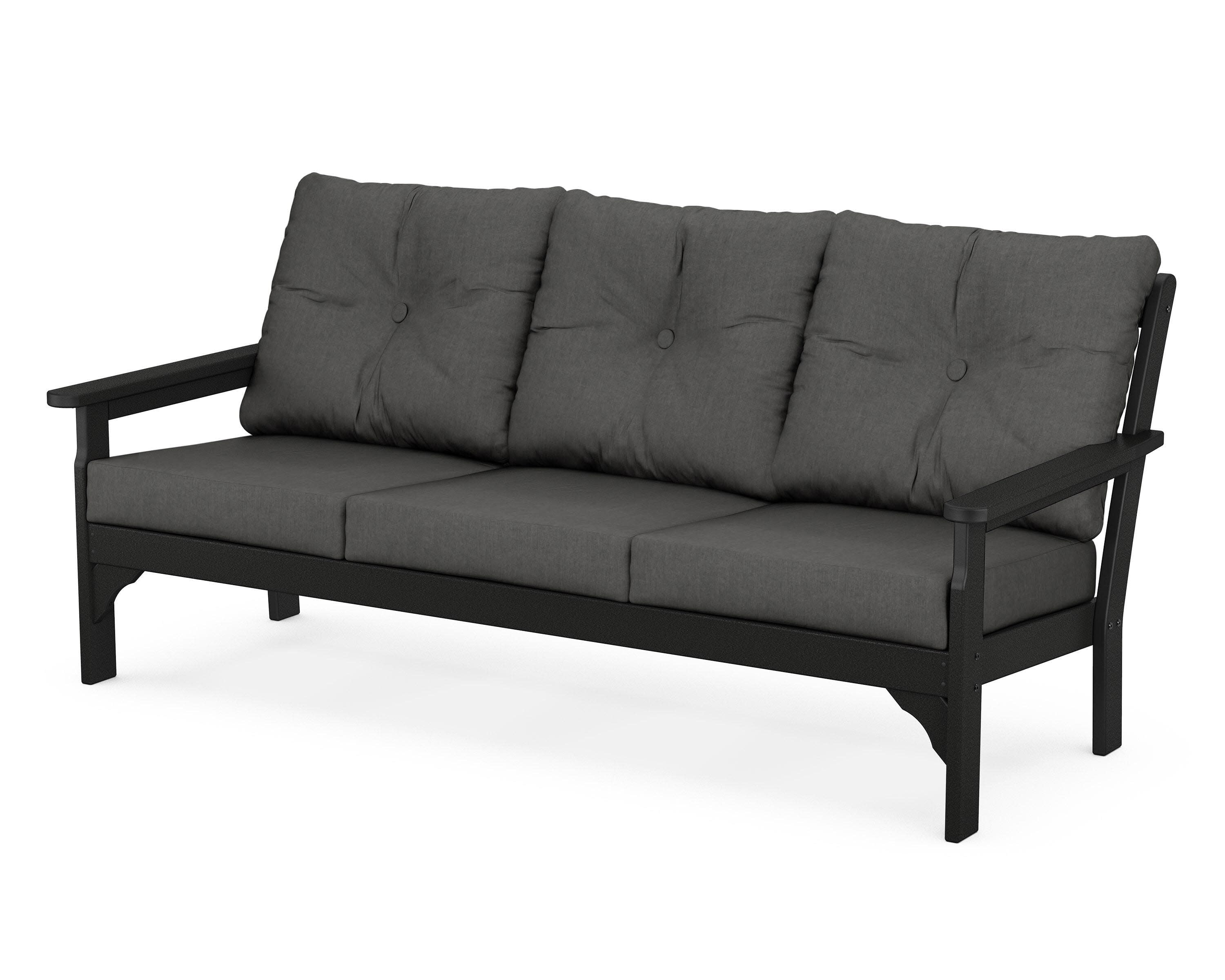 Vineyard Deep Seating Sofa in Black / Spectrum Carbon