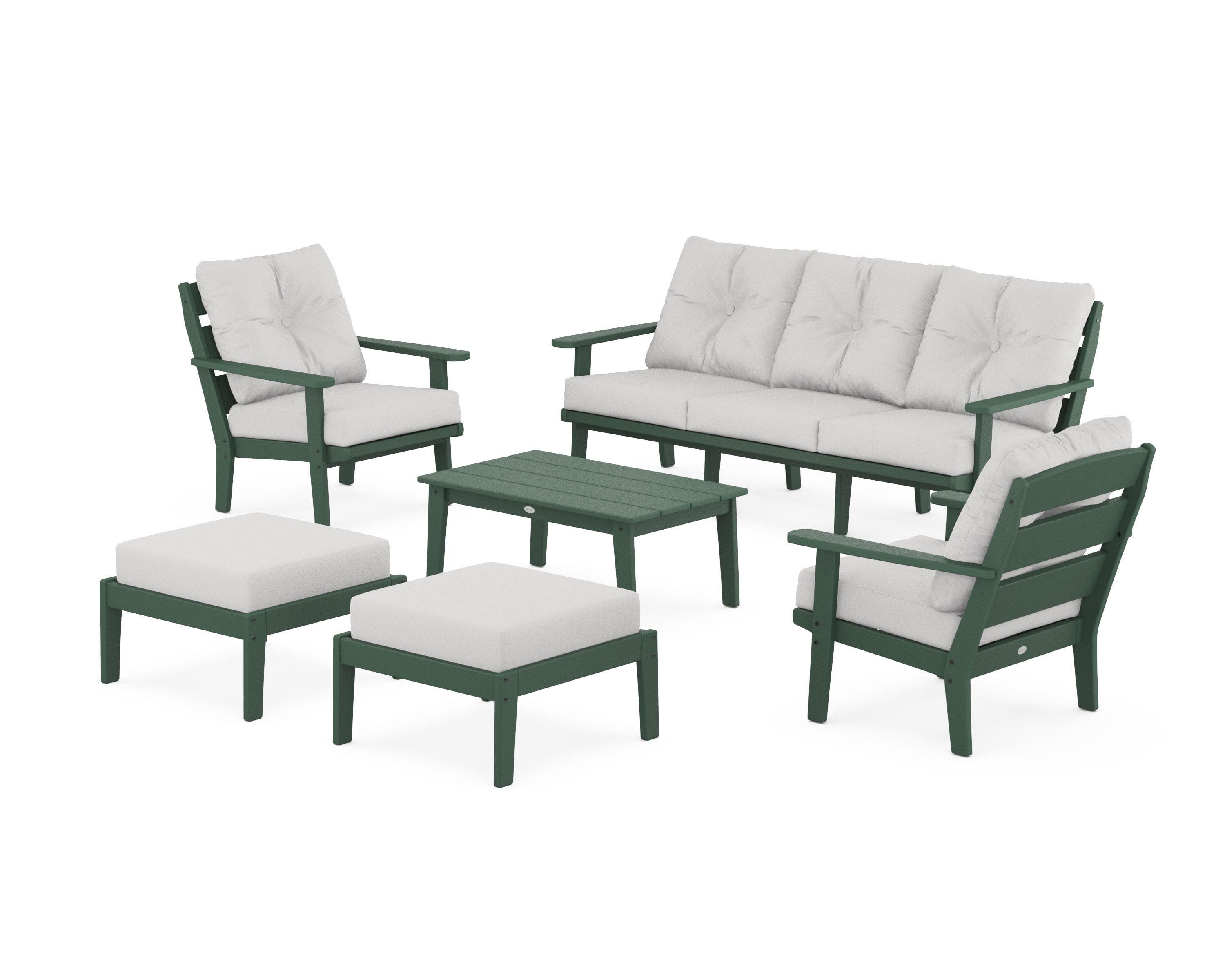 Lakeside 6-Piece Lounge Sofa Set in Green / Diamond in the Rough