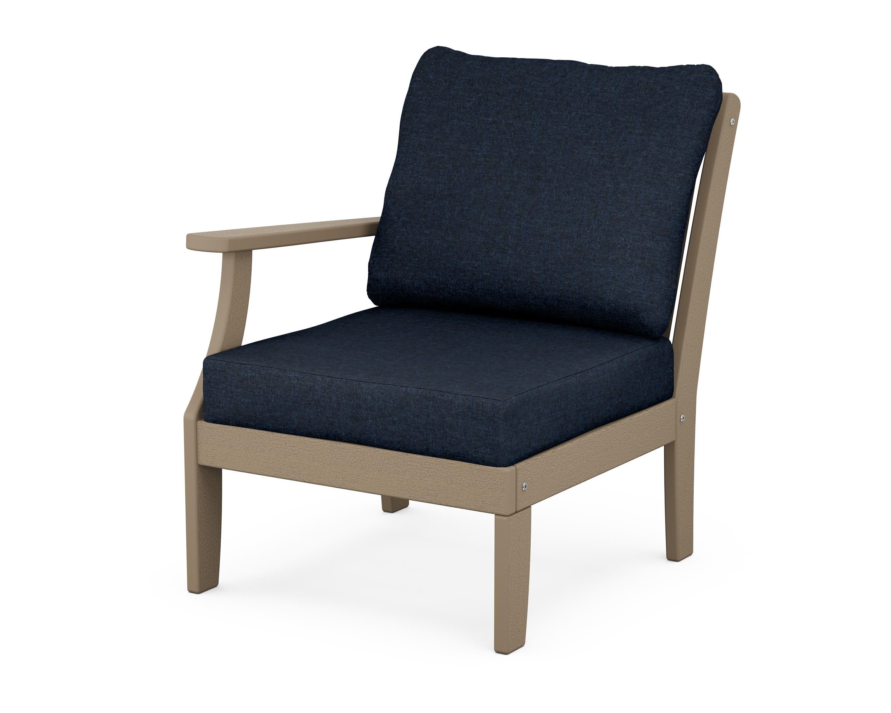 Braxton Modular Left Arm Chair in Vintage Sahara / Marine Indigo