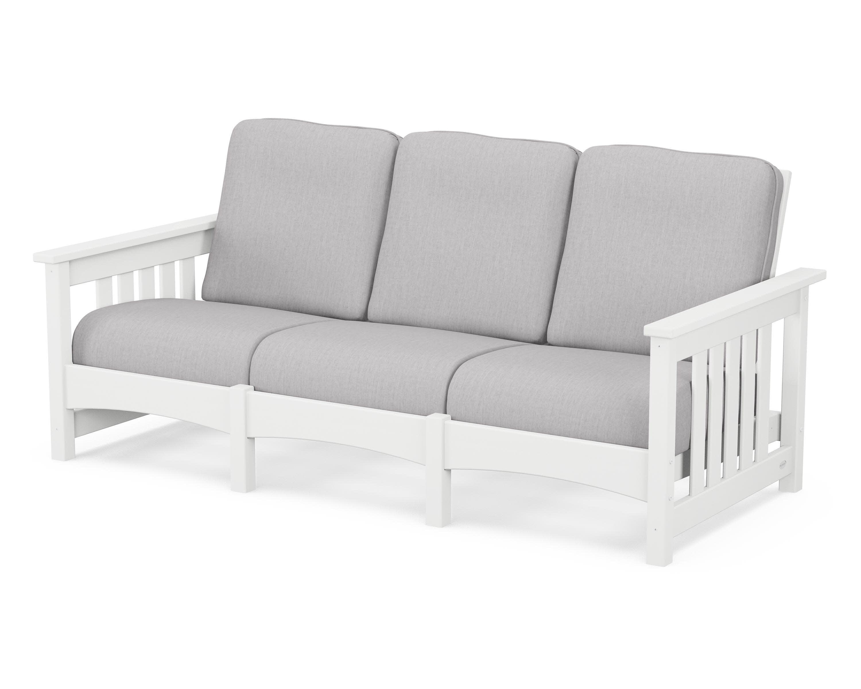 Club Mission Sofa in White / Granite