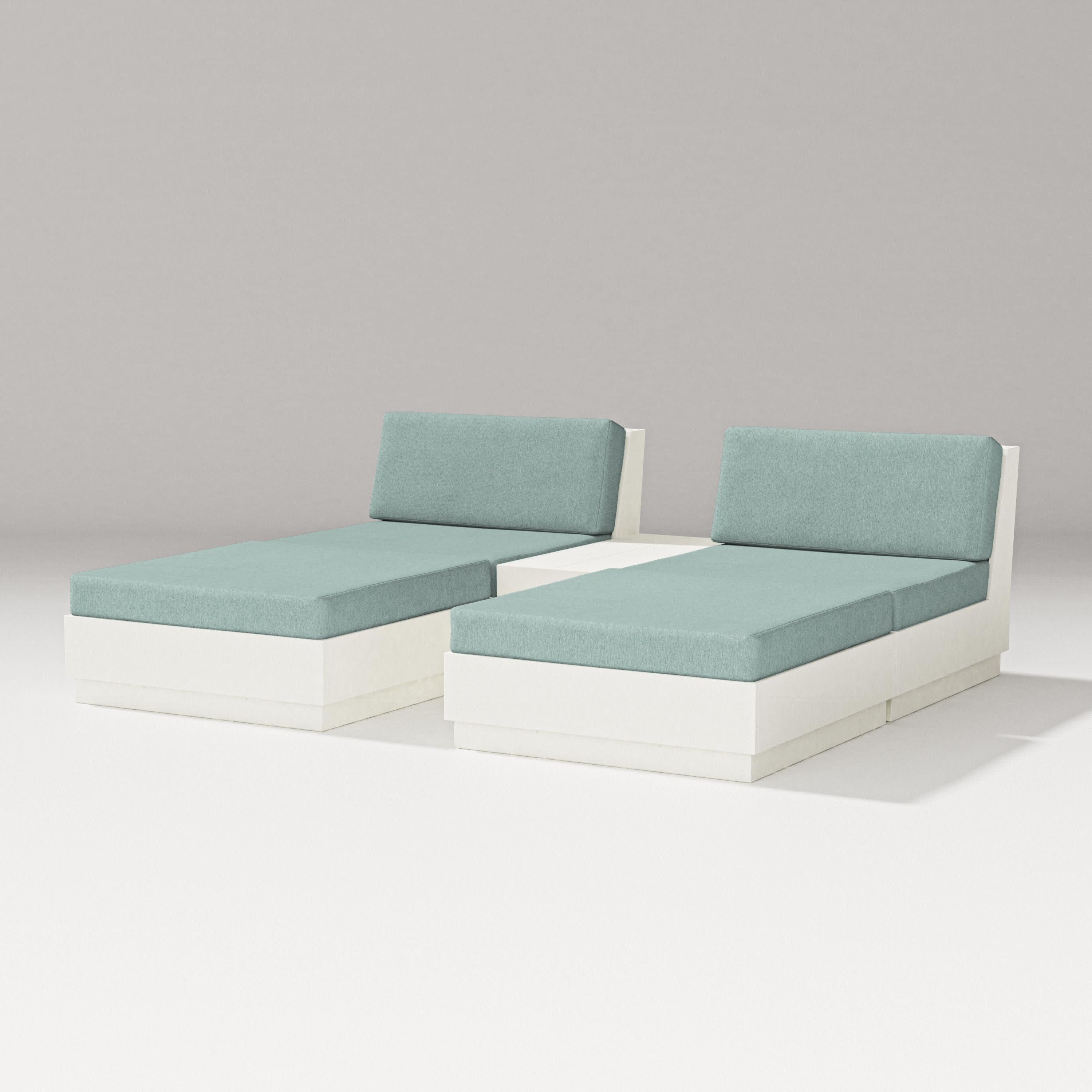Elevate Double Chaise Set in Vintage White / Glacier Spa