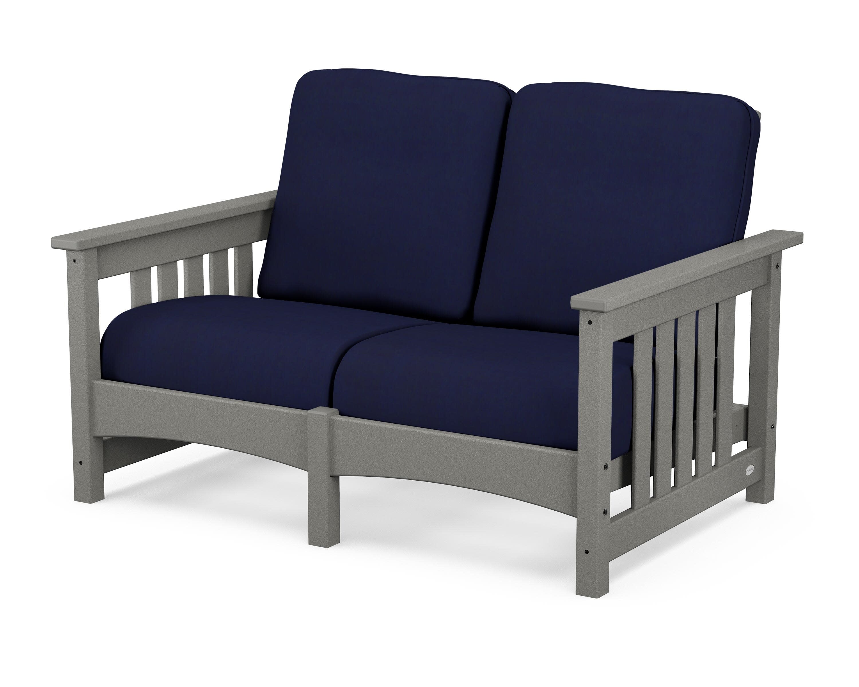 Club Mission Loveseat in Slate Grey / Navy