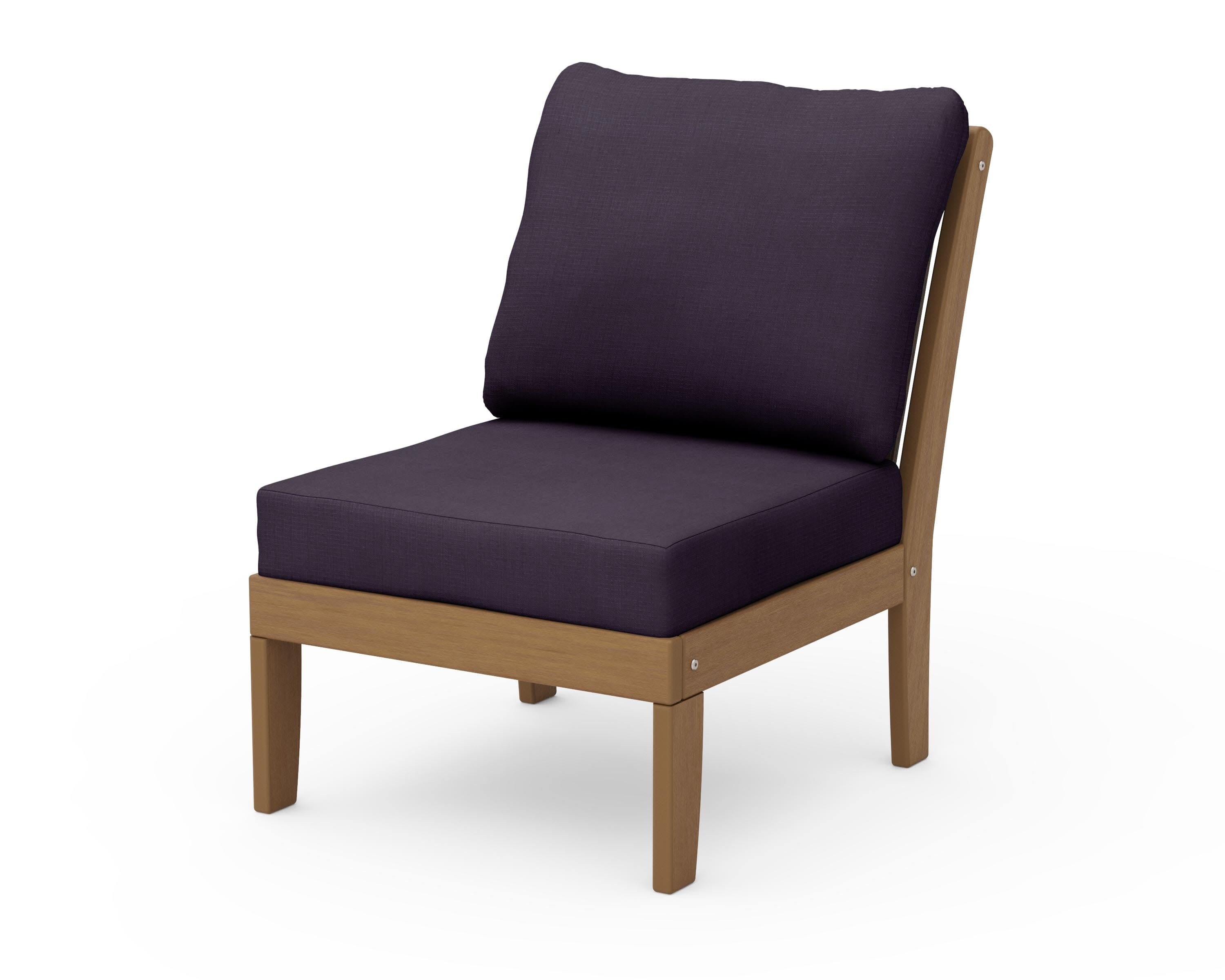Braxton Modular Armless Chair in Natural / Navy Linen