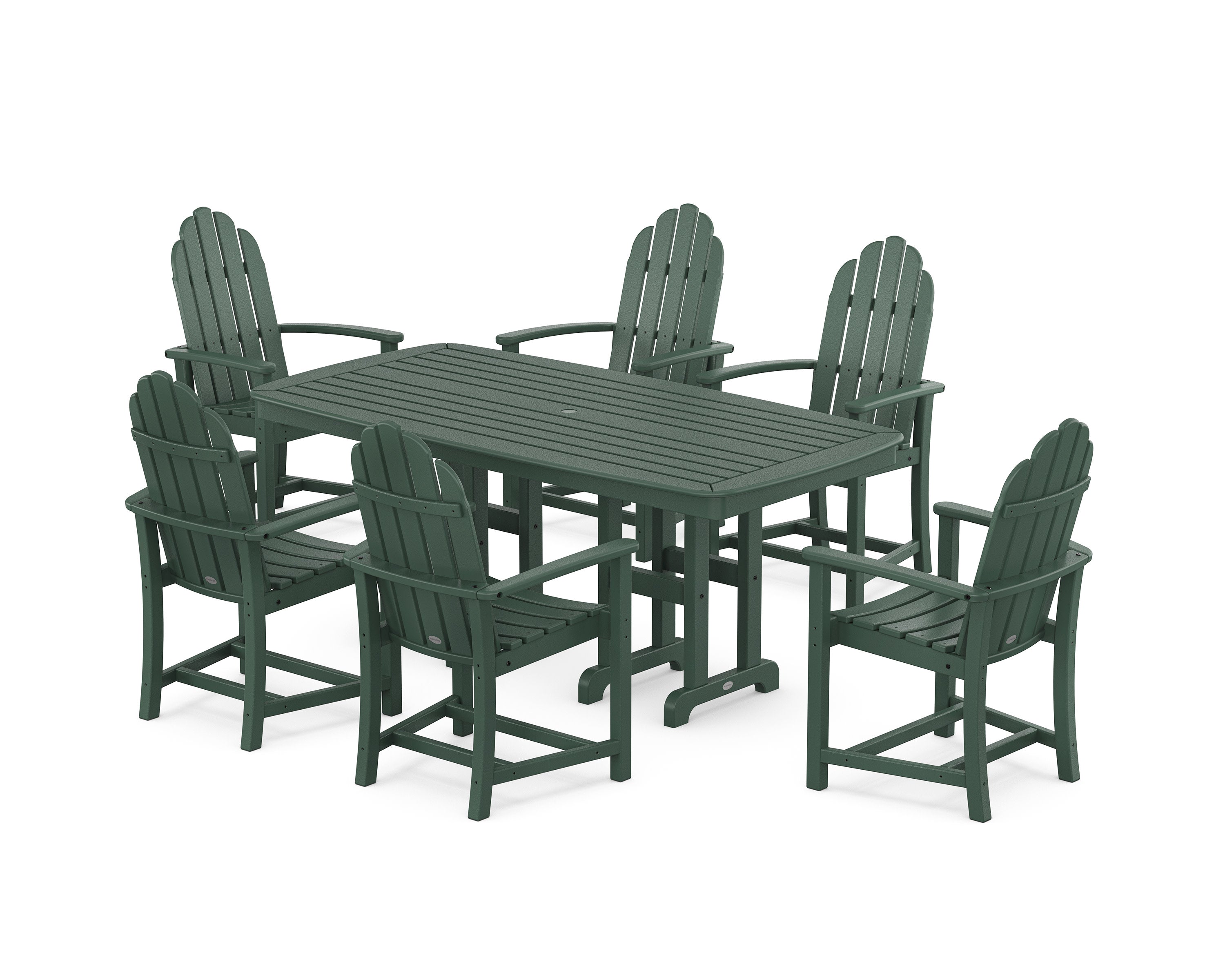 Classic Adirondack 7-Piece Dining Set in Green