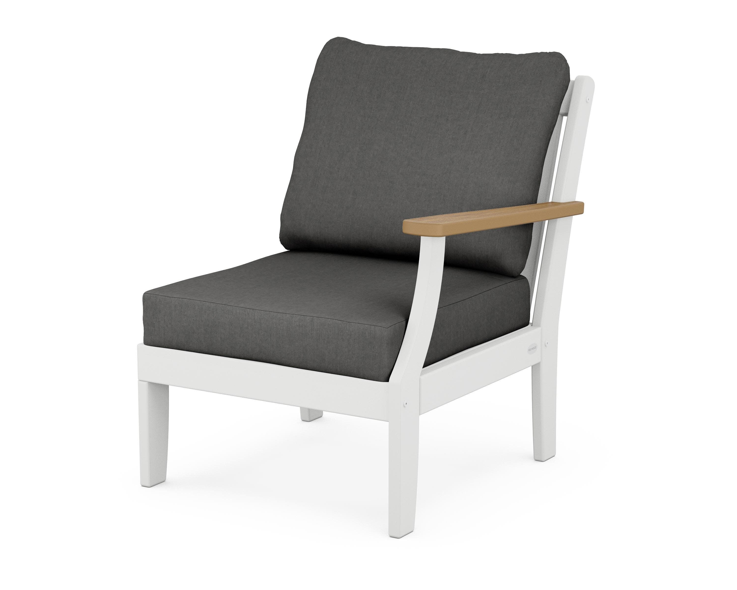 Braxton Modular Right Arm Chair in White / Natural / Spectrum Carbon