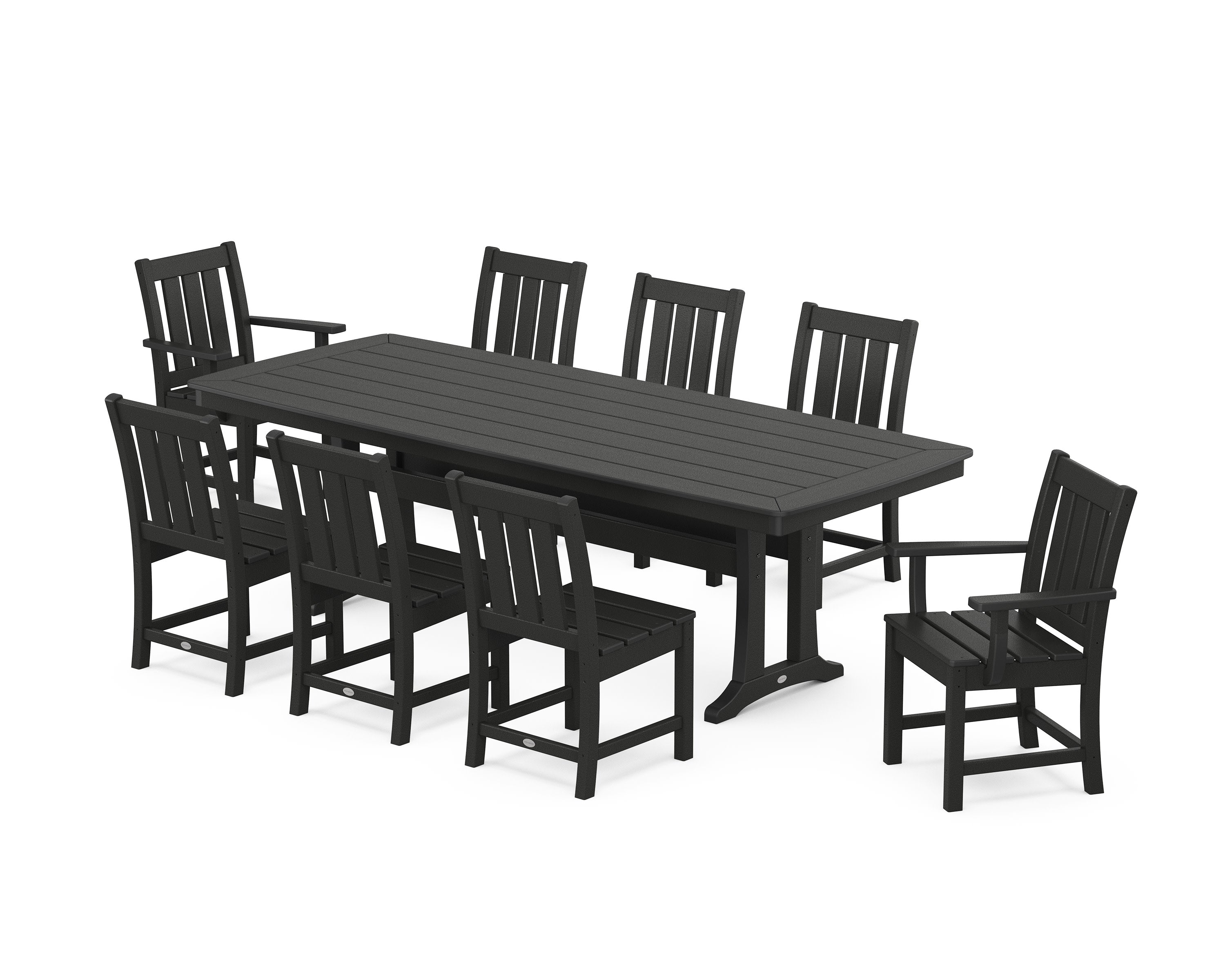 Oxford 9-Piece Dining Set with Trestle Legs in Black