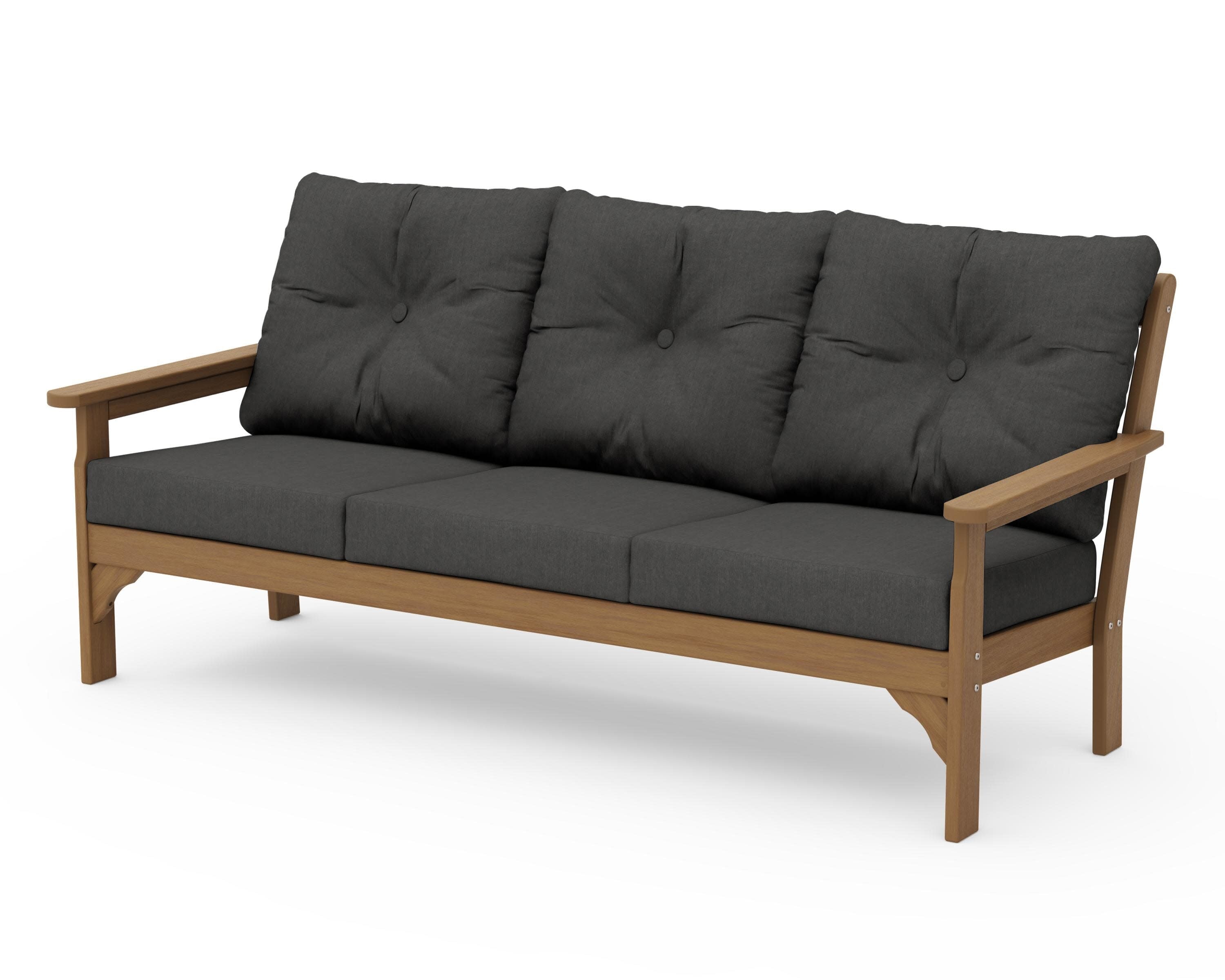 Vineyard Deep Seating Sofa in Natural / Spectrum Carbon