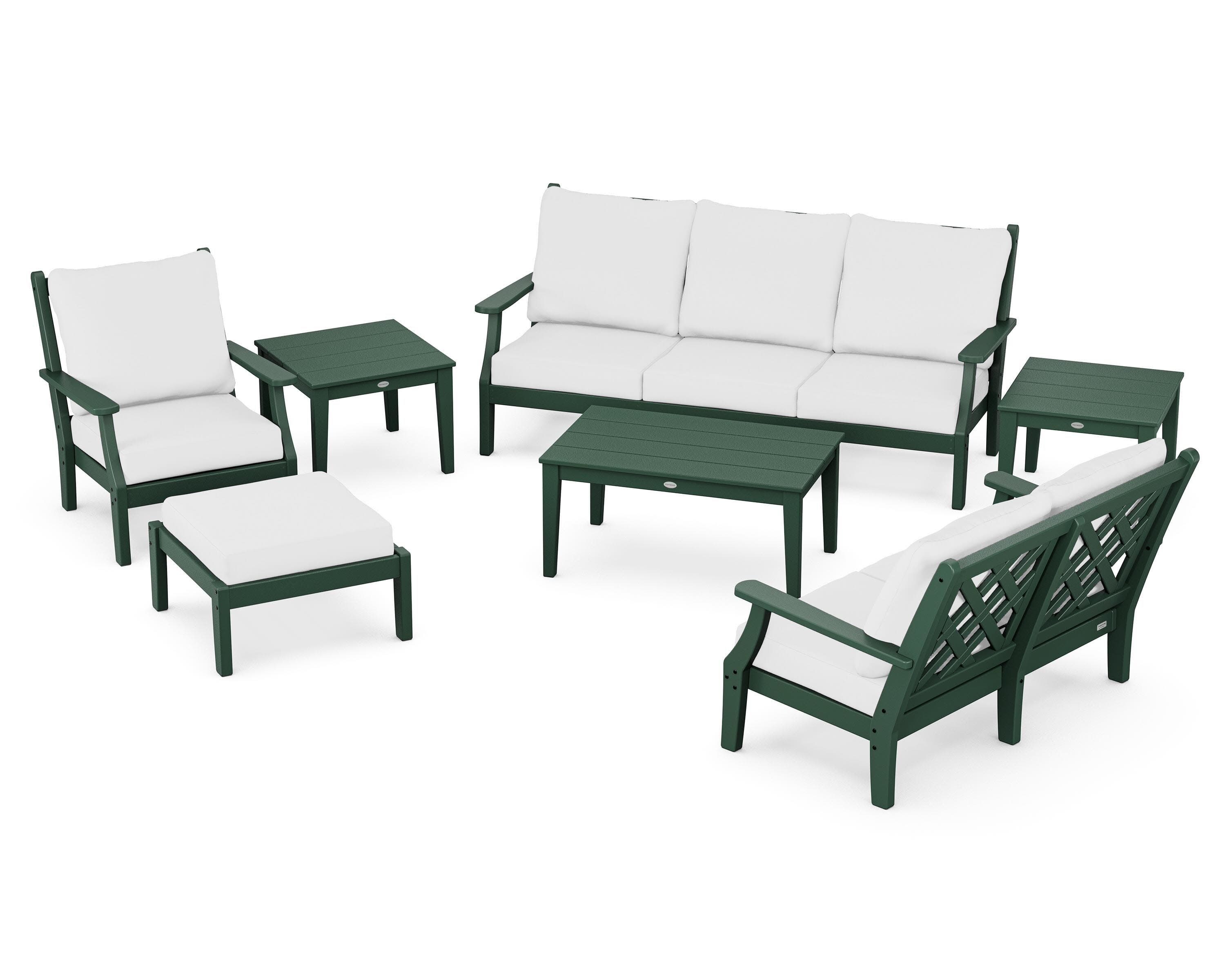 Wovendale 7-Piece Deep Seating Set in Green / Natural
