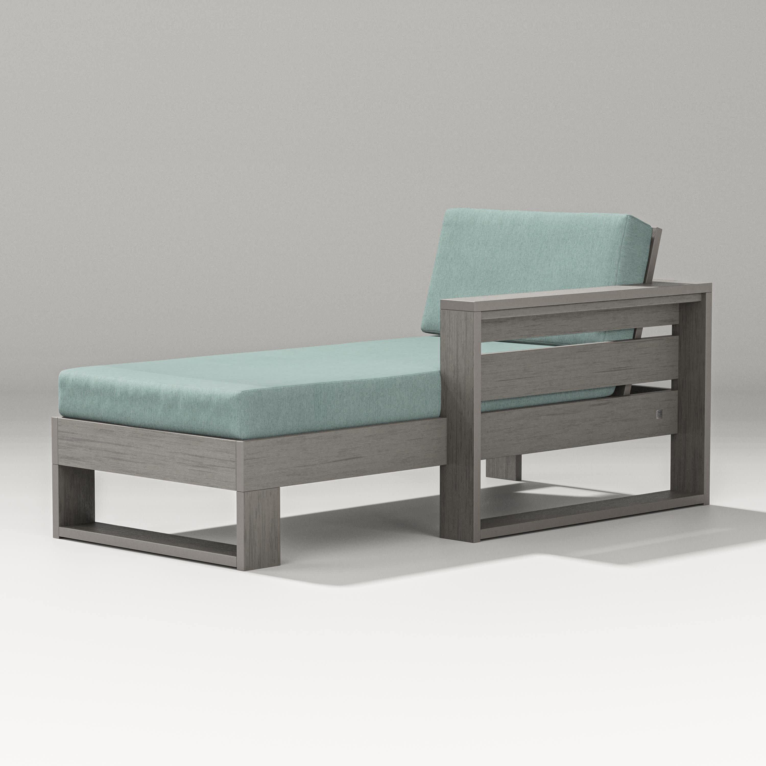 Latitude Modular Right Arm Chaise in Driftwood / Glacier Spa