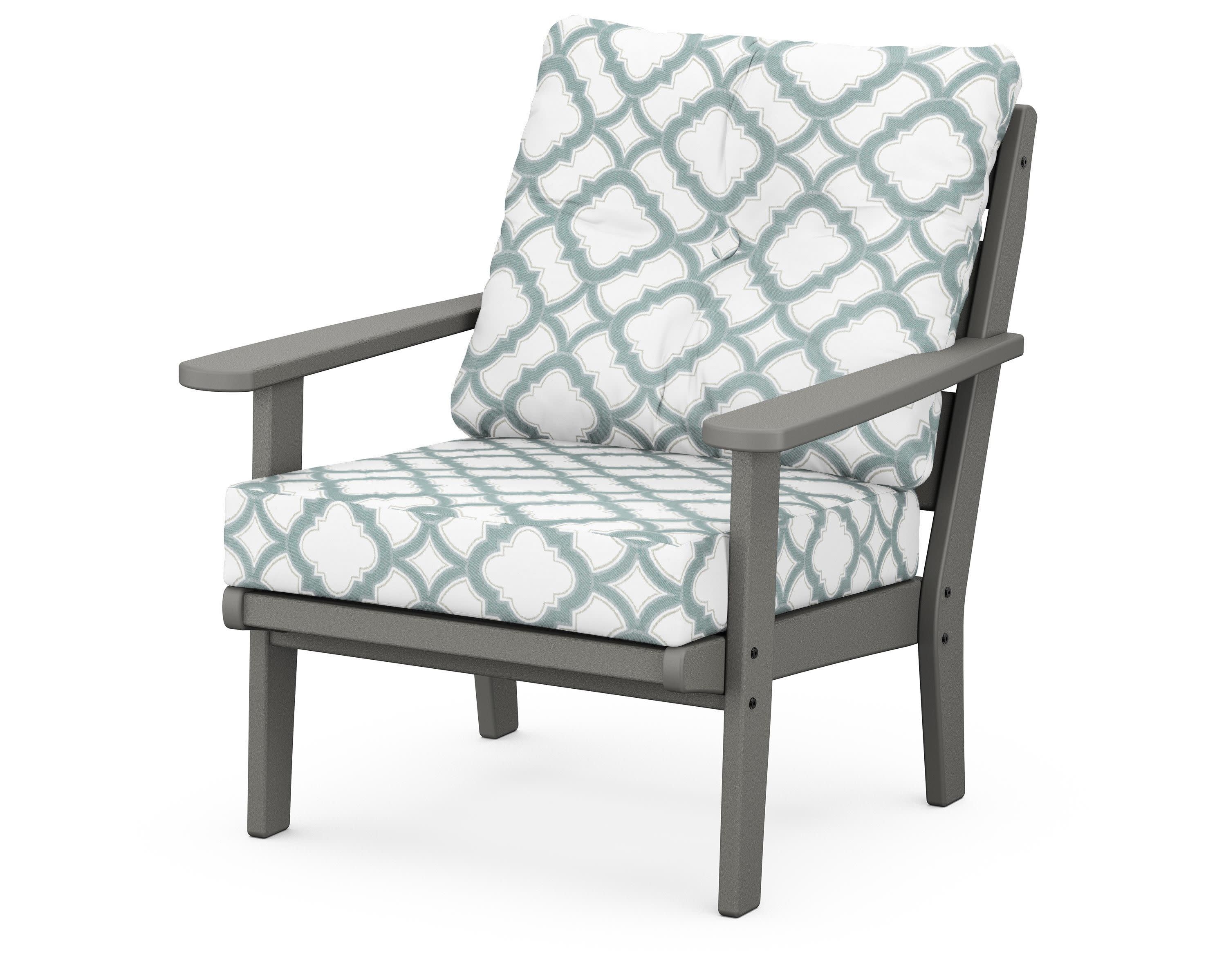 Lakeside Deep Seating Chair in Slate Grey / Trellis Glacier Spa