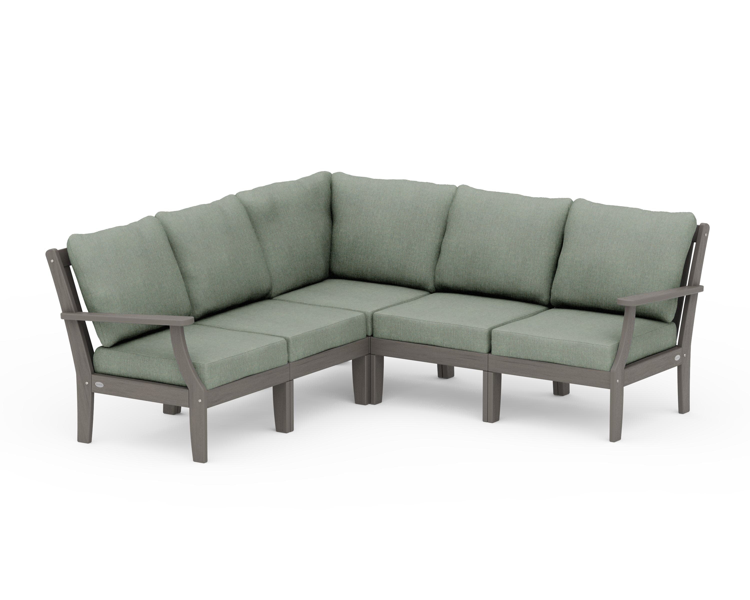 Braxton Modular 5-Piece Deep Seating Set in Driftwood / Cast Sage