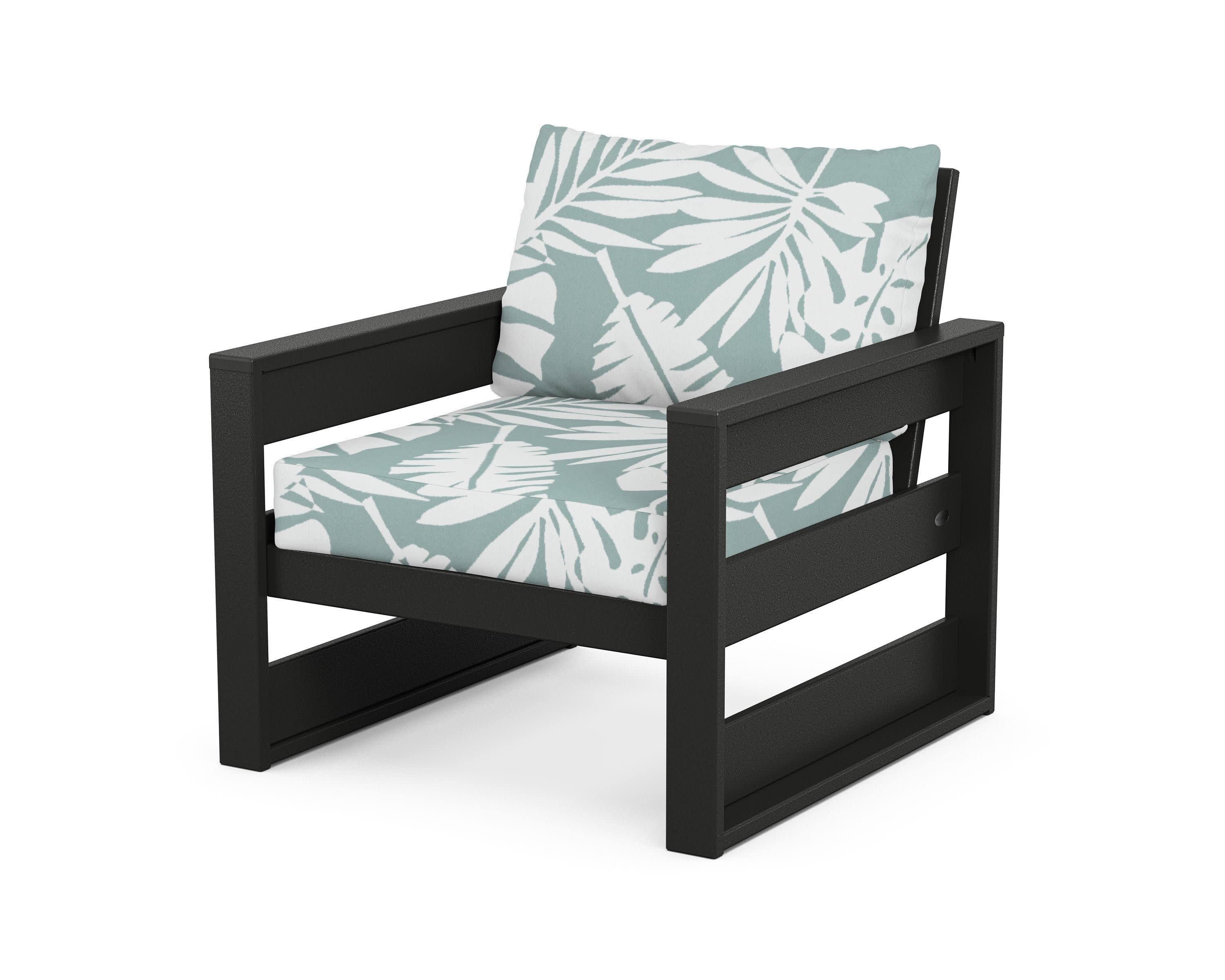Westport Club Chair in Black / Leaf Glacier Spa