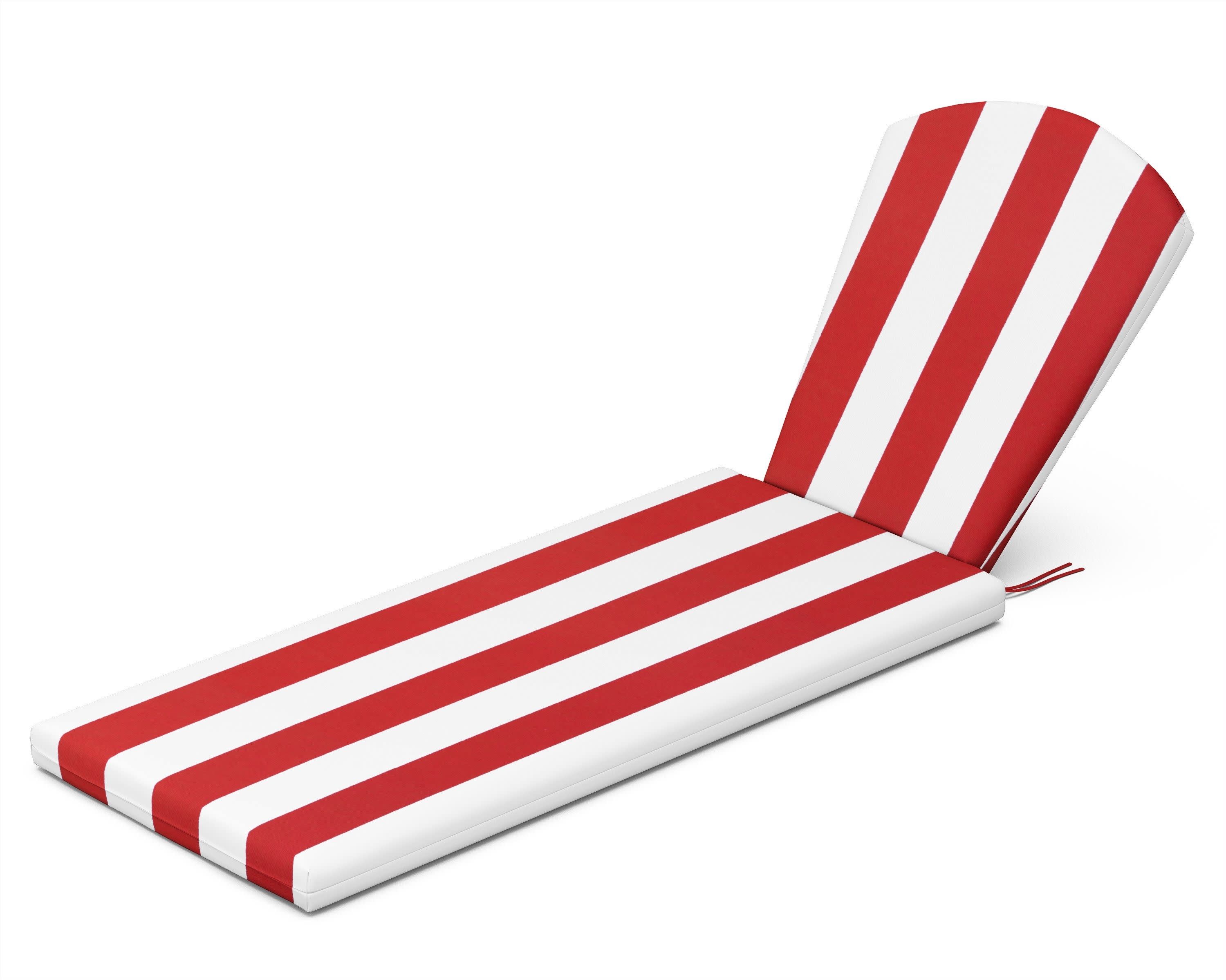 Chaise Cushion in Cabana Stripe Crimson