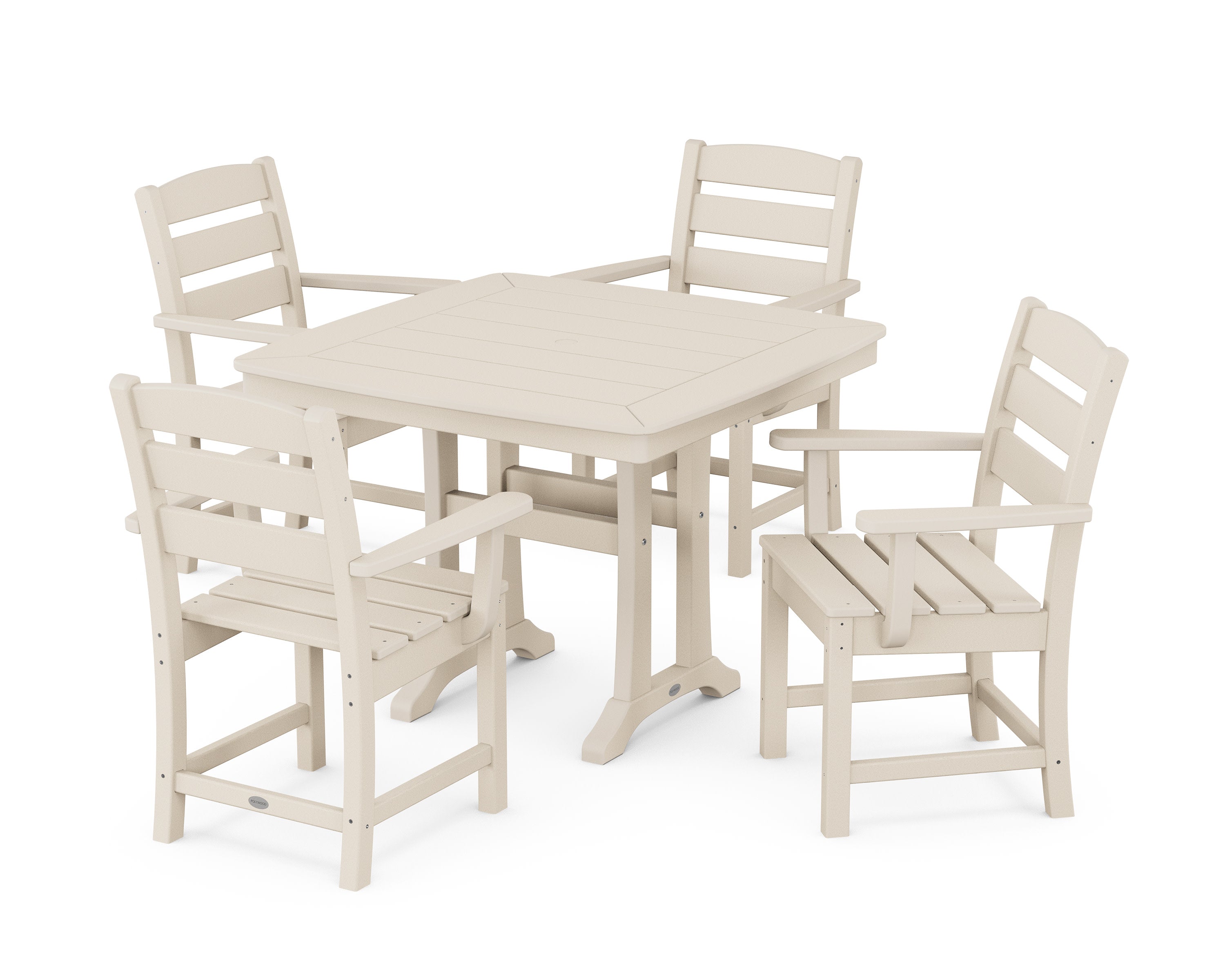 Lakeside 5-Piece Dining Set with Trestle Legs in Sand