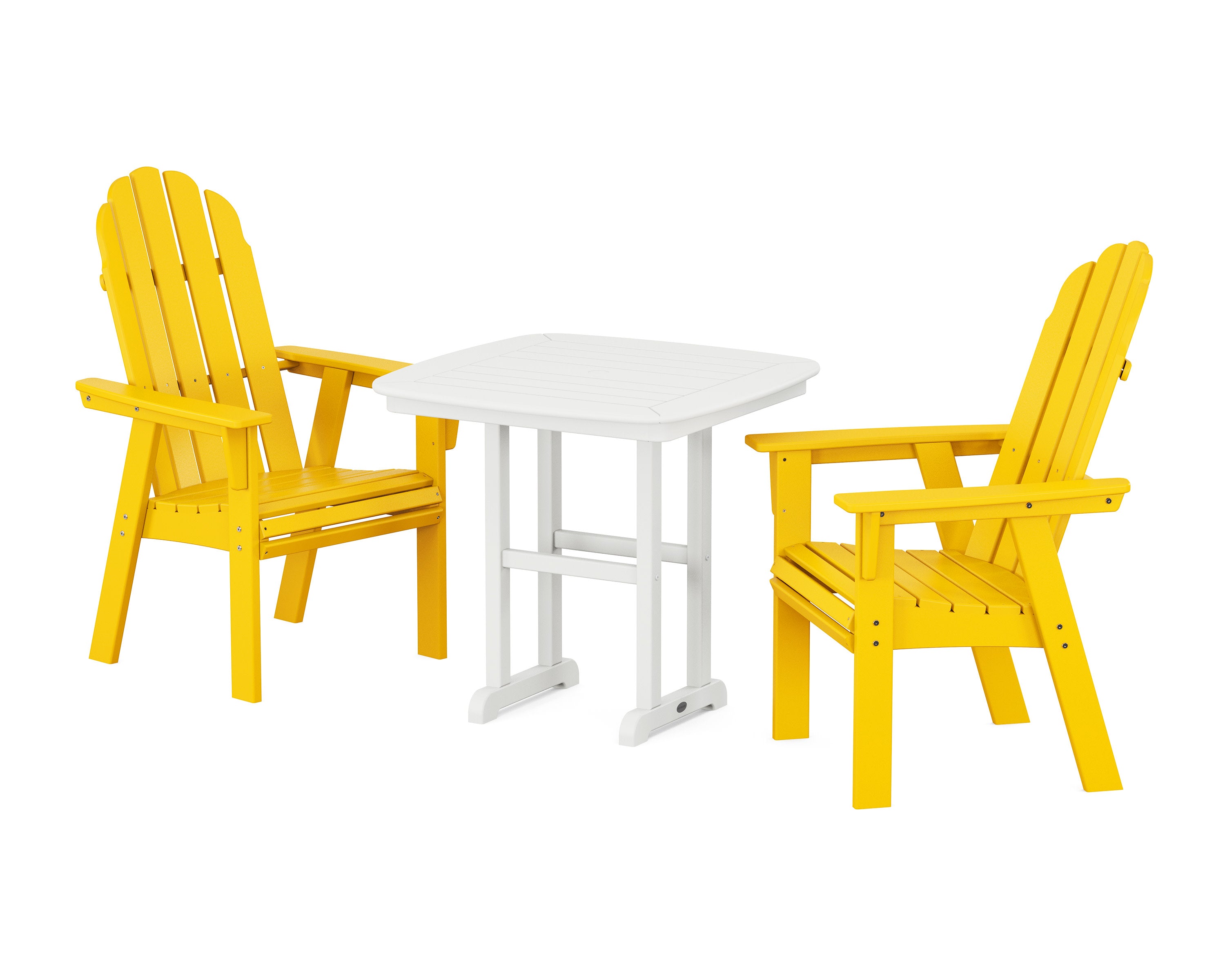 Vineyard Adirondack 3-Piece Dining Set in Lemon / White