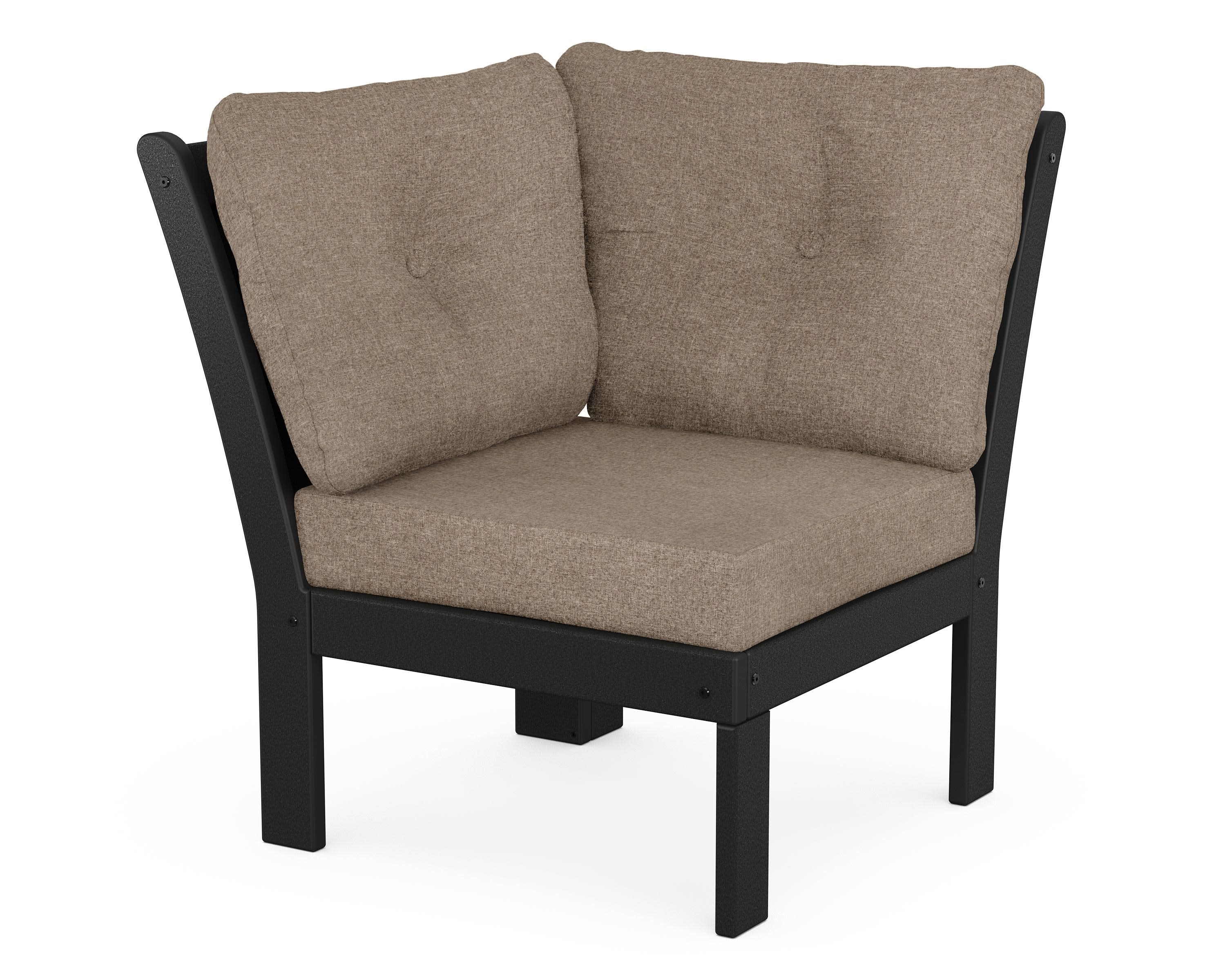 Vineyard Modular Corner Chair in Black / Spiced Burlap