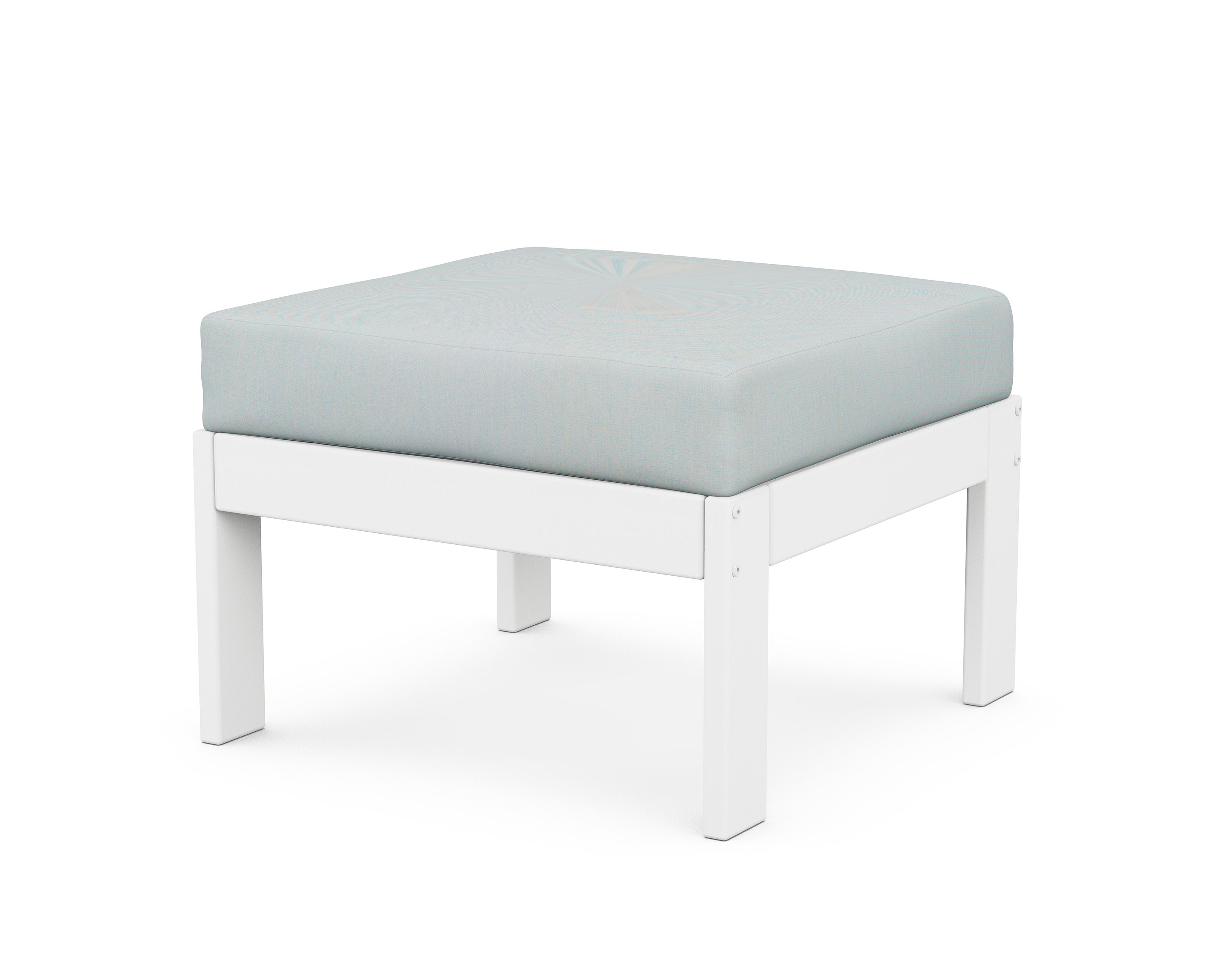 Vineyard Modular Ottoman in White / Spa