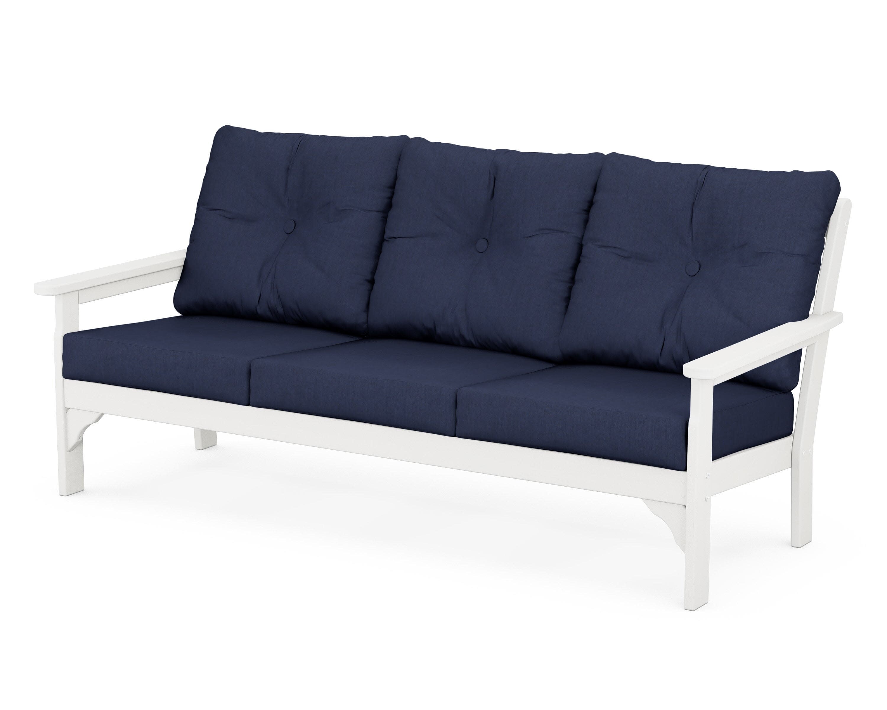 Vineyard Deep Seating Sofa in White / Spectrum Indigo