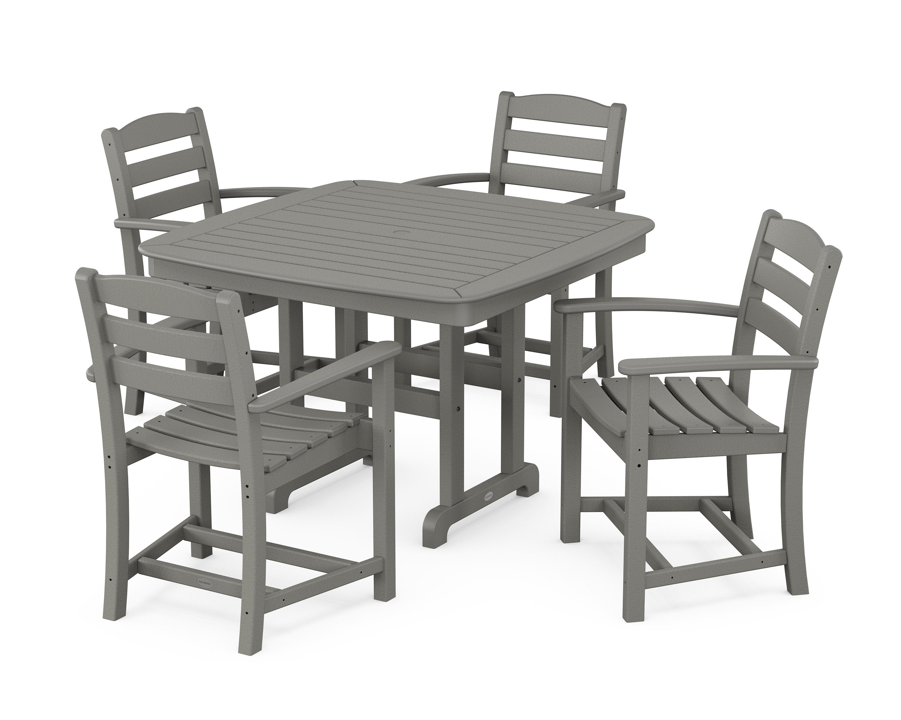 La Casa Caf 5-Piece Dining Set with Trestle Legs in Slate Grey