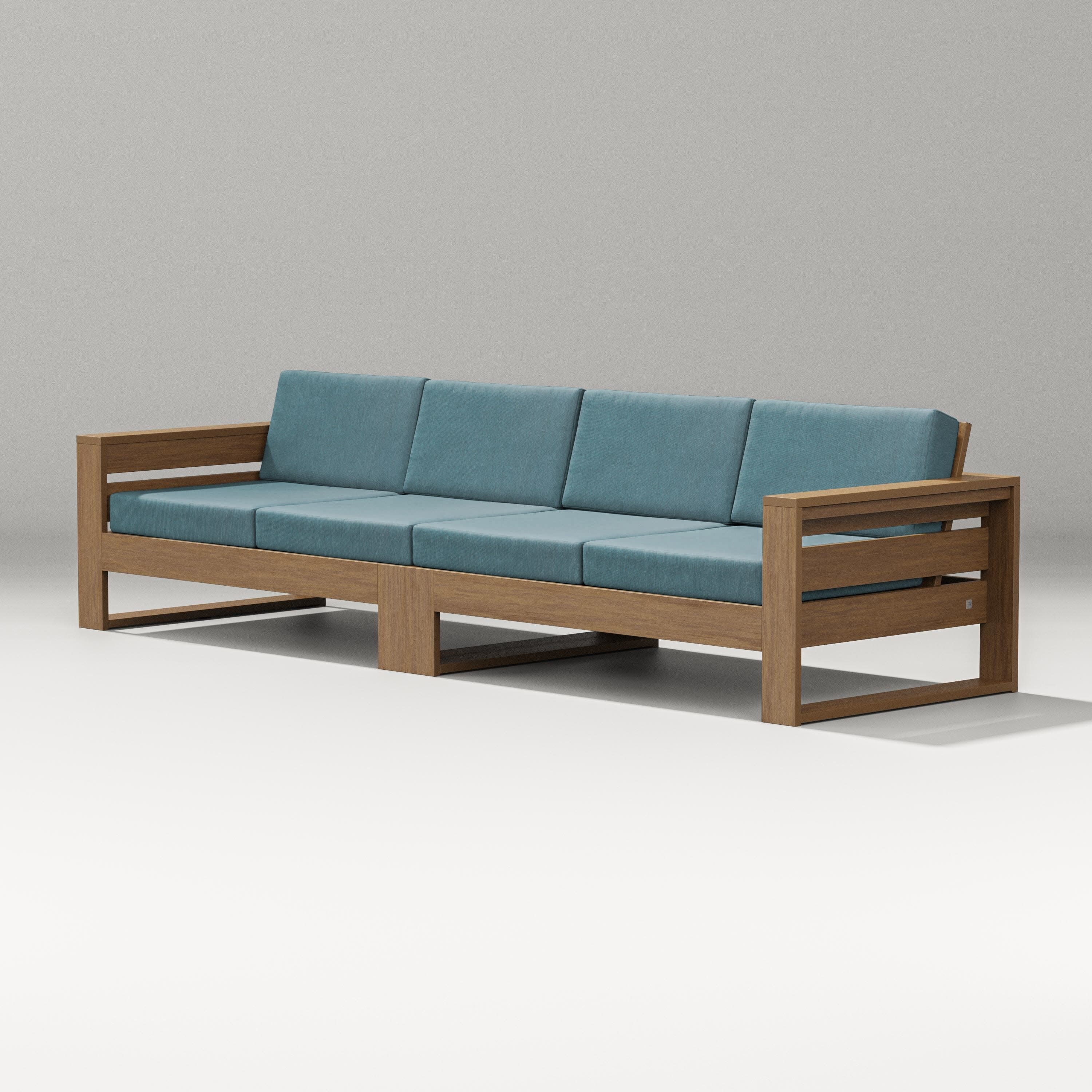 Latitude Straight Sectional in Natural / Ocean Teal
