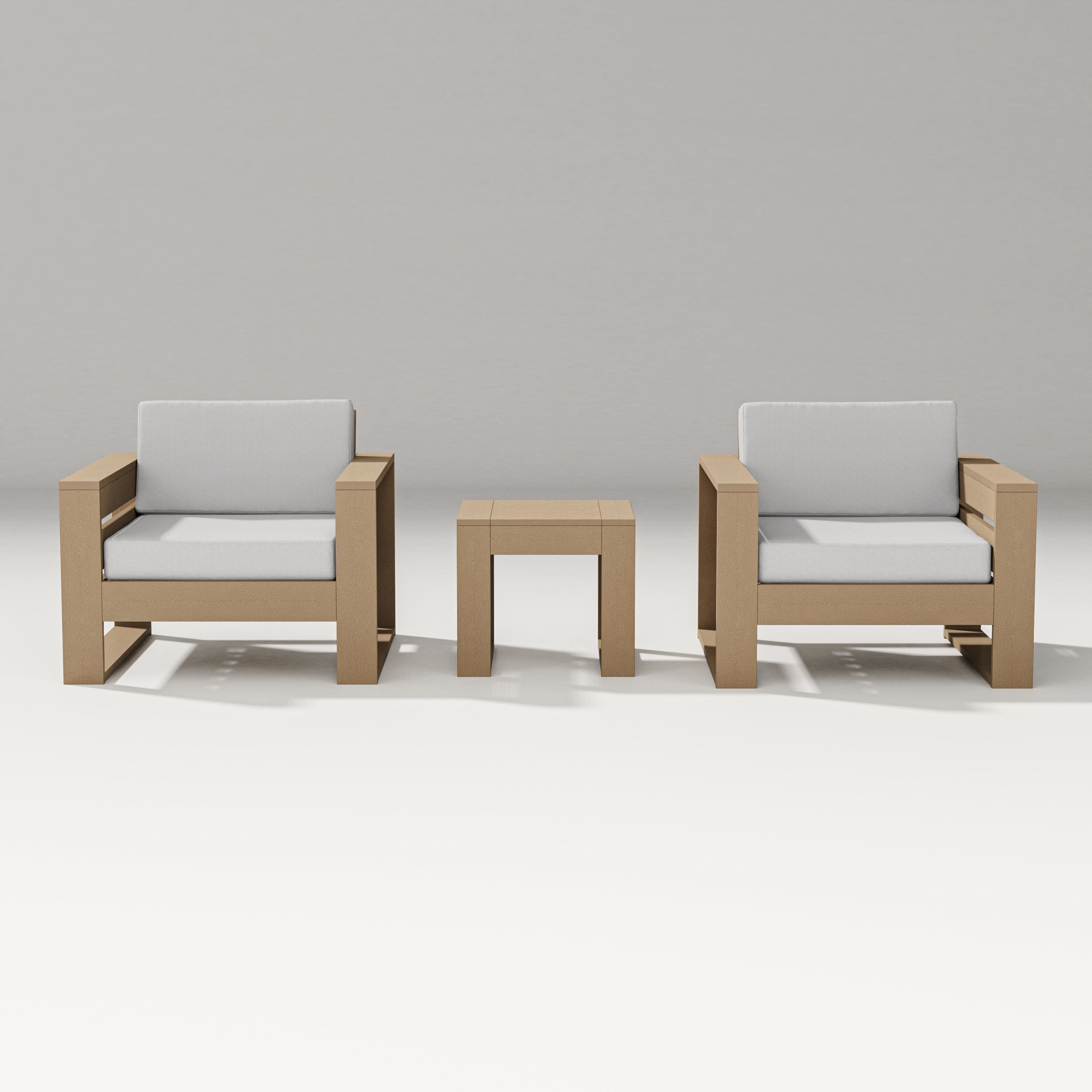 Latitude 3-Piece Lounge Chair Set in Vintage Sahara / Diamond in the Rough