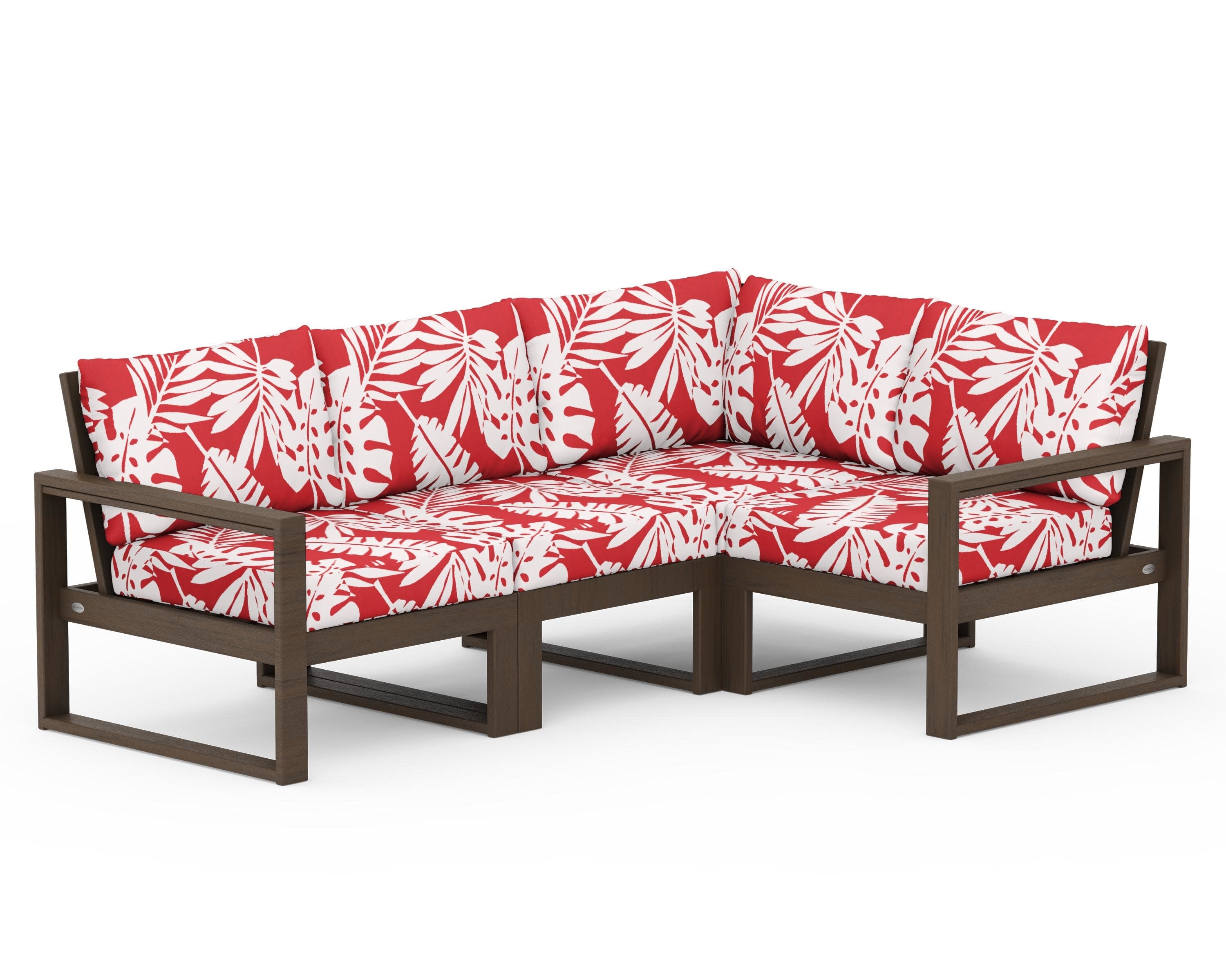 EDGE 4-Piece Modular Deep Seating Set in Kona / Leaf Crimson