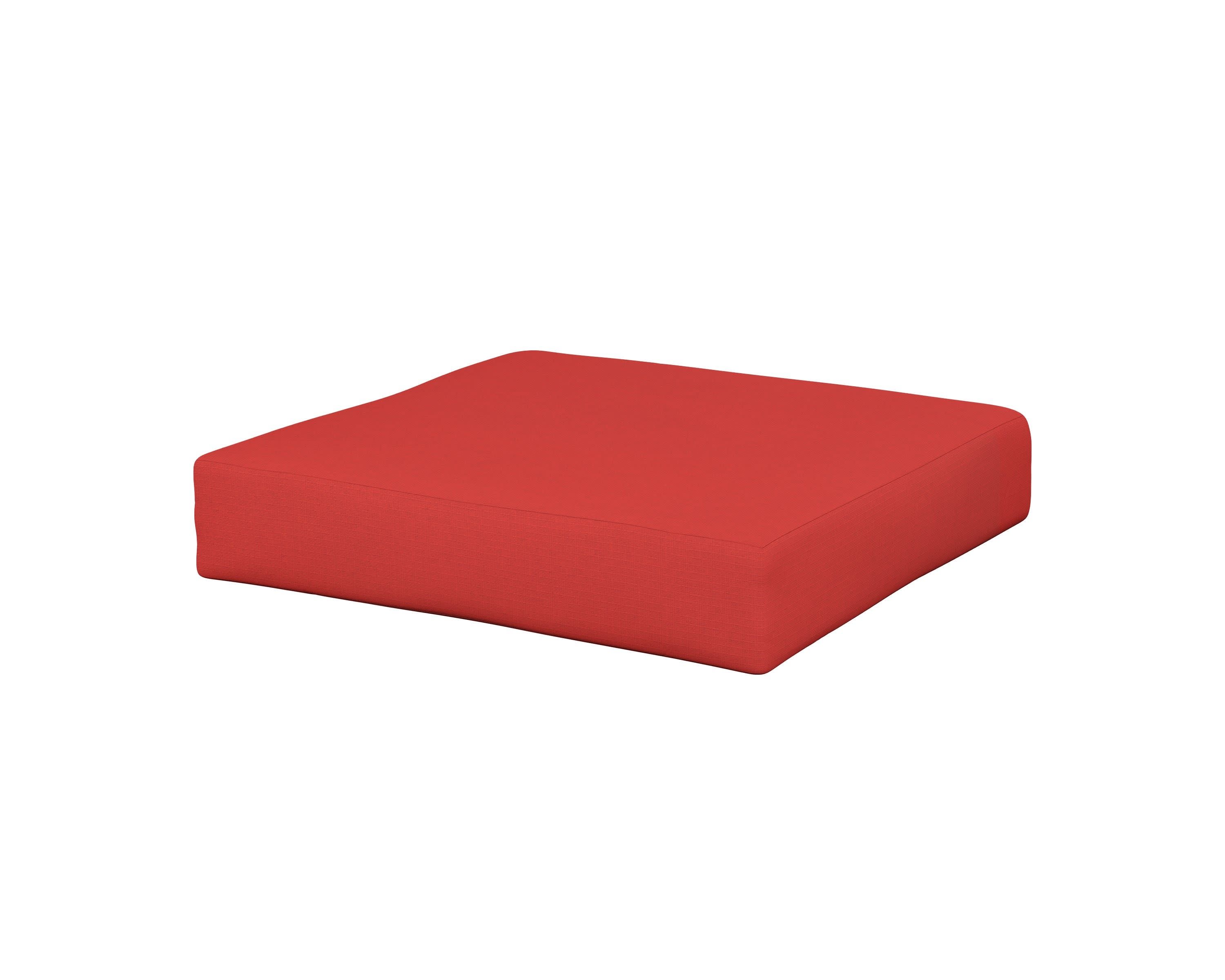 Prescott Ottoman Cushion in Crimson Linen