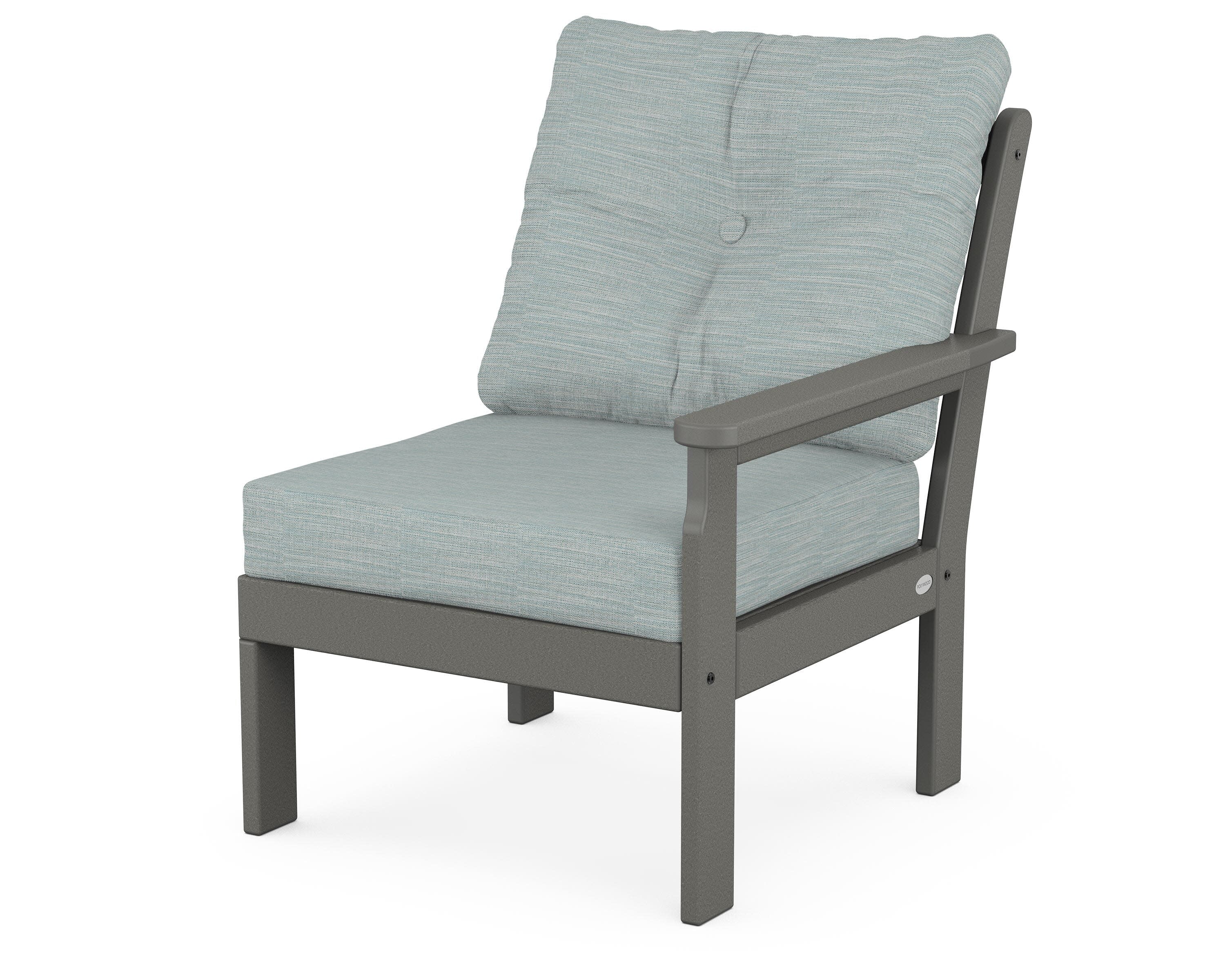 Vineyard Modular Right Arm Chair in Slate Grey / Soothe Mist