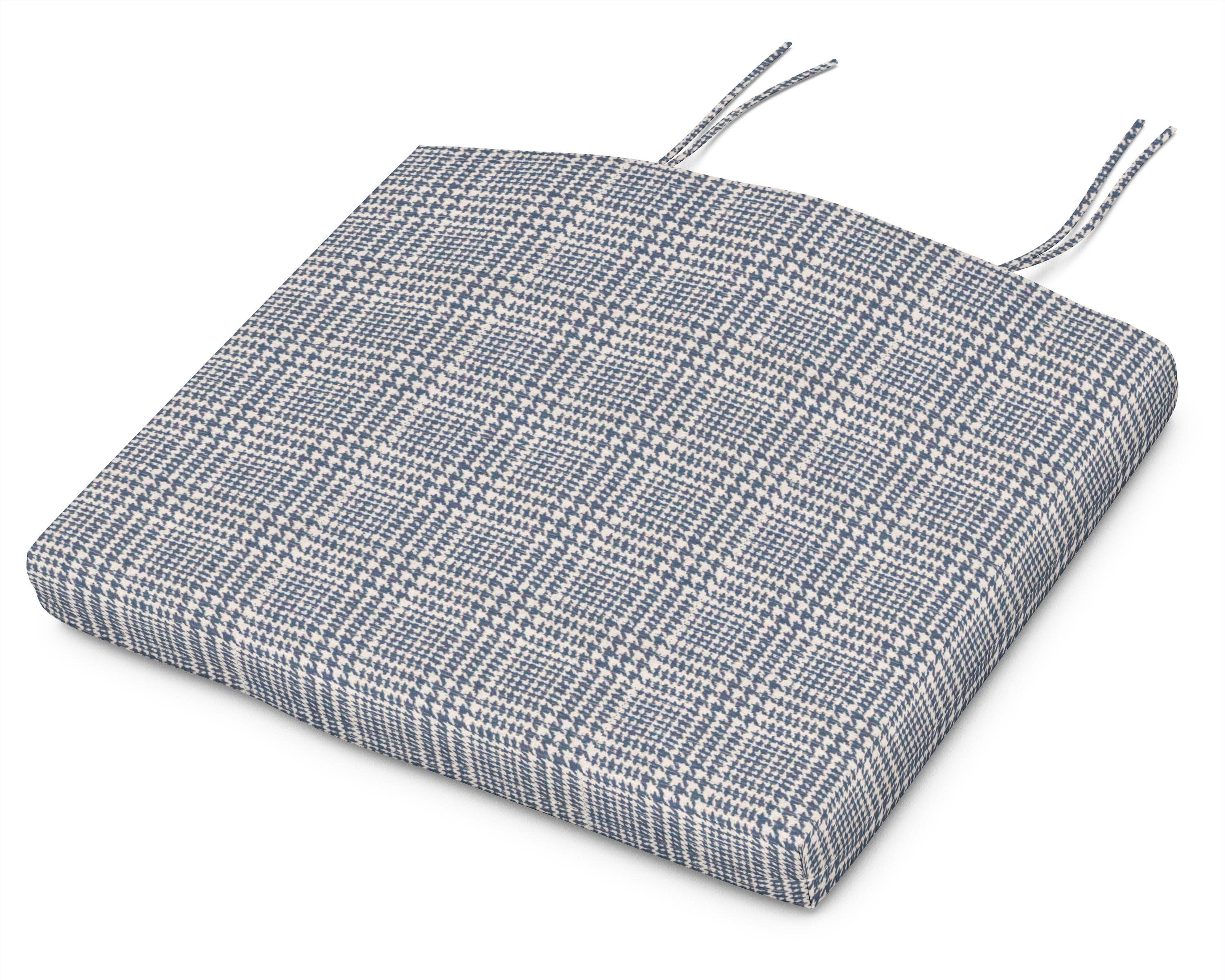 Standard Seat Cushion 18.5"D x 24"W x 2.5"H in Houndstooth Sky Blue