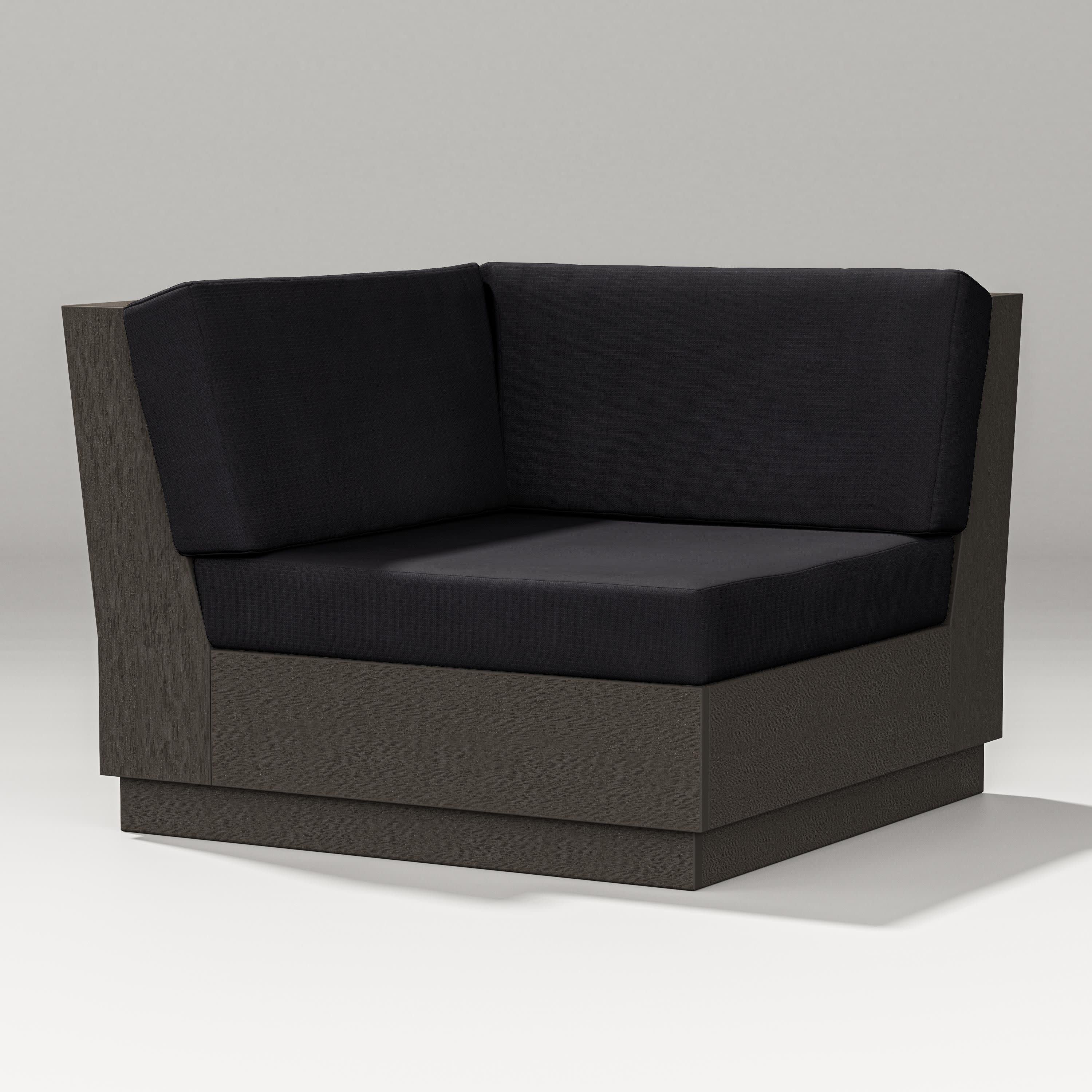 Elevate Modular Corner Chair in Vintage Coffee / Midnight Linen