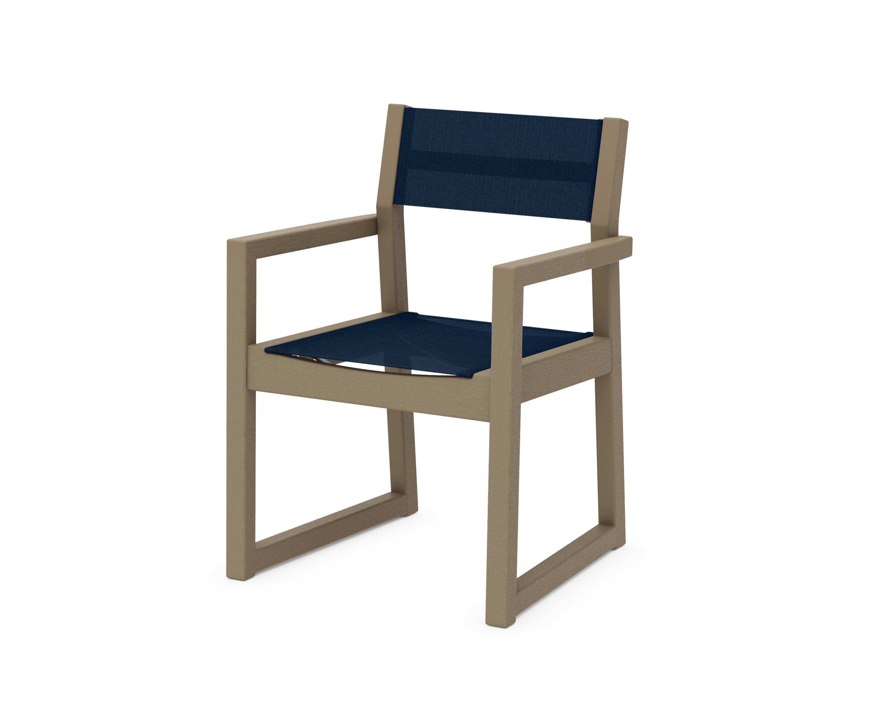 EDGE Sling Dining Arm Chair in Vintage Sahara / Navy Blue Sling
