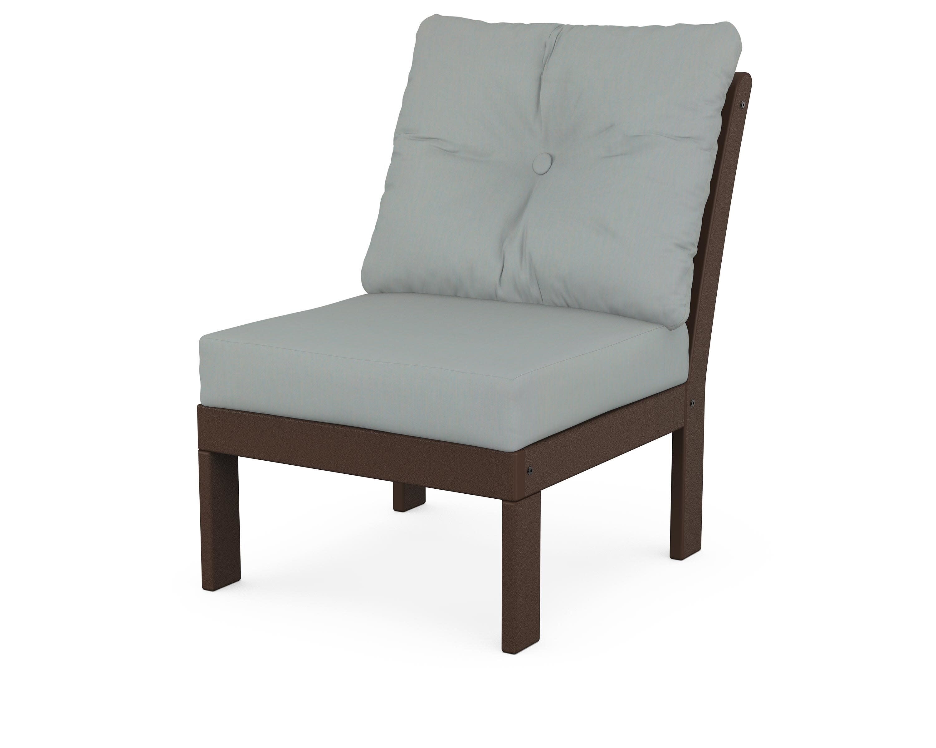 Vineyard Modular Armless Chair in Mahogany / Spa