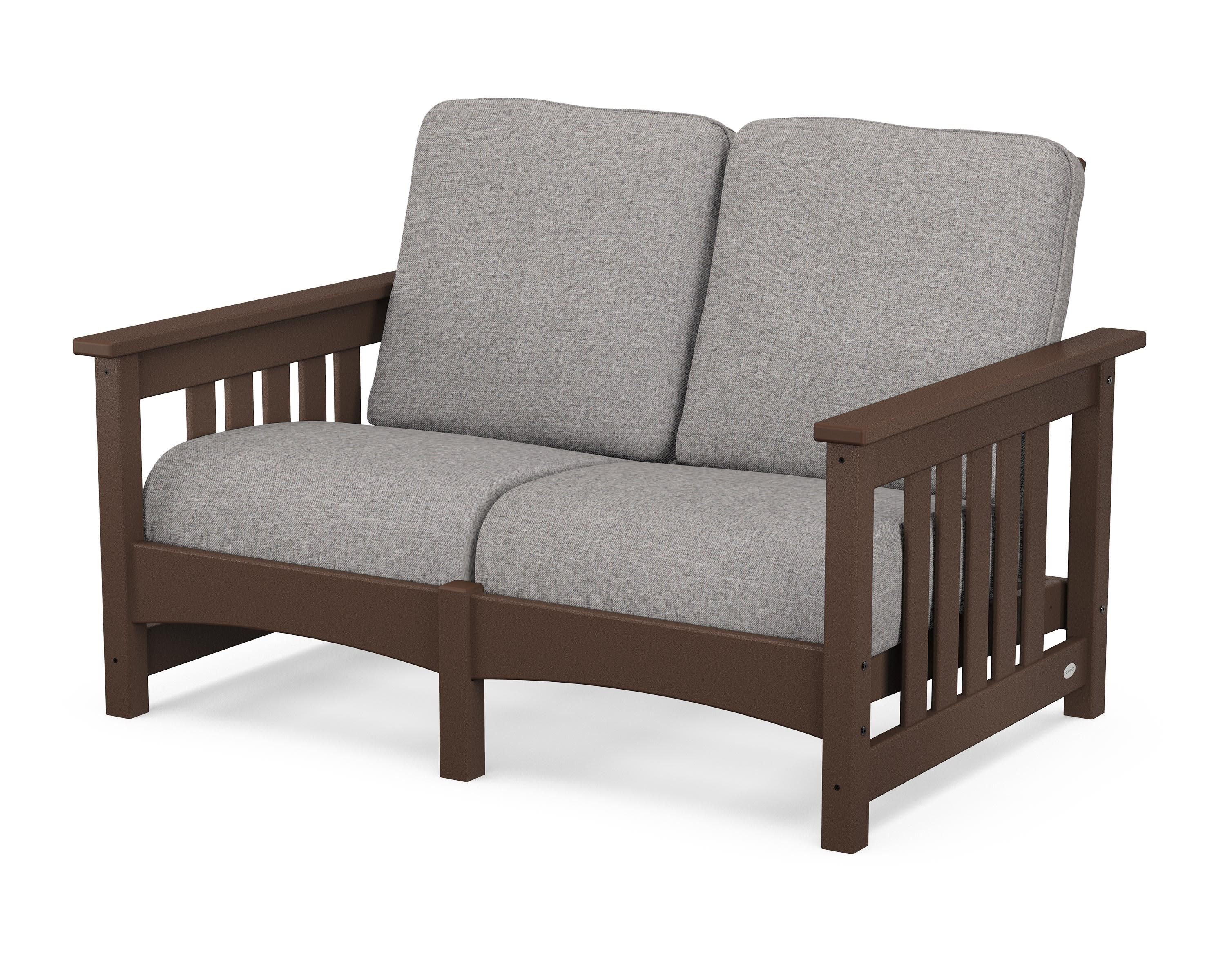 Club Mission Loveseat in Mahogany / Grey Mist