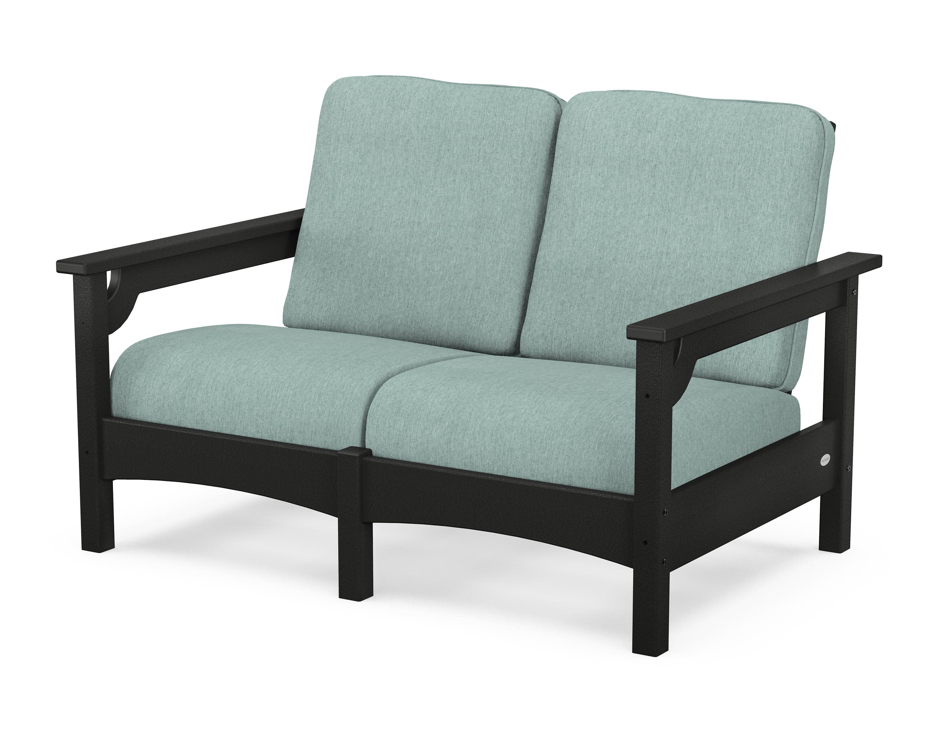 Club Loveseat in Black / Glacier Spa