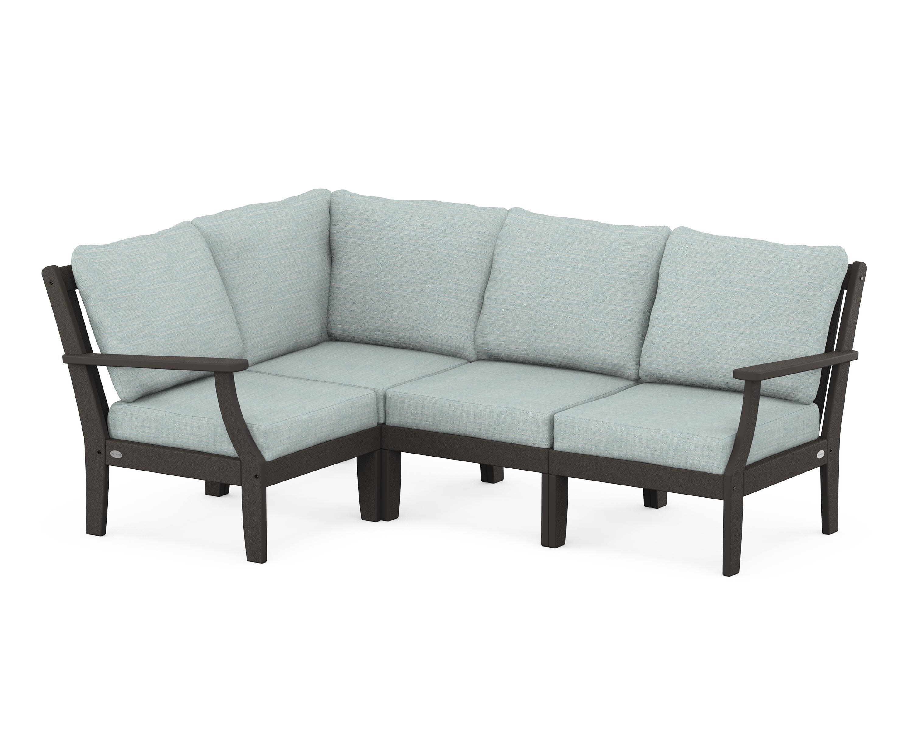 Braxton Modular 4-Piece Deep Seating Set in Vintage Coffee / Soothe Mist