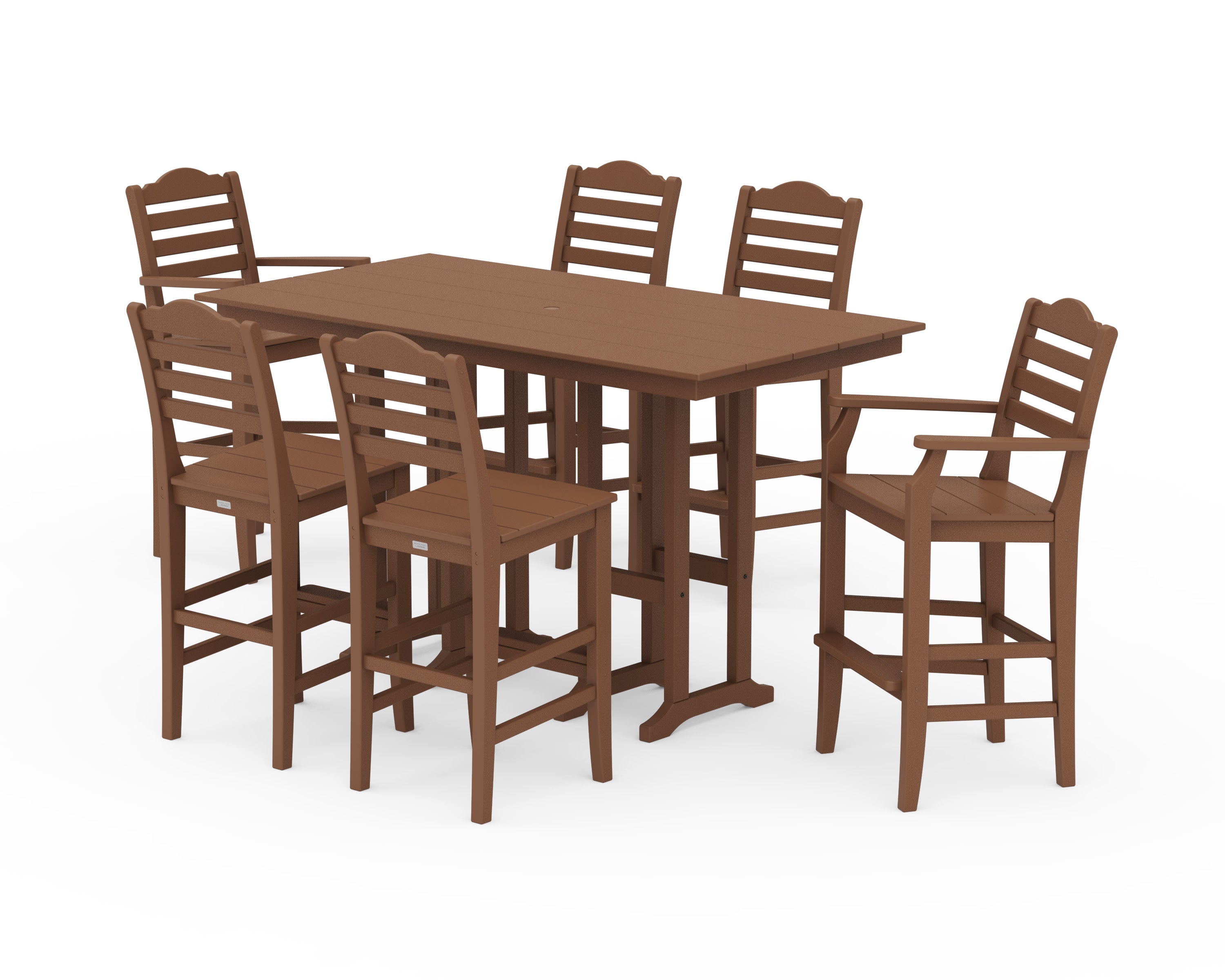 Savannah 7-Piece Farmhouse Bar Set in Teak