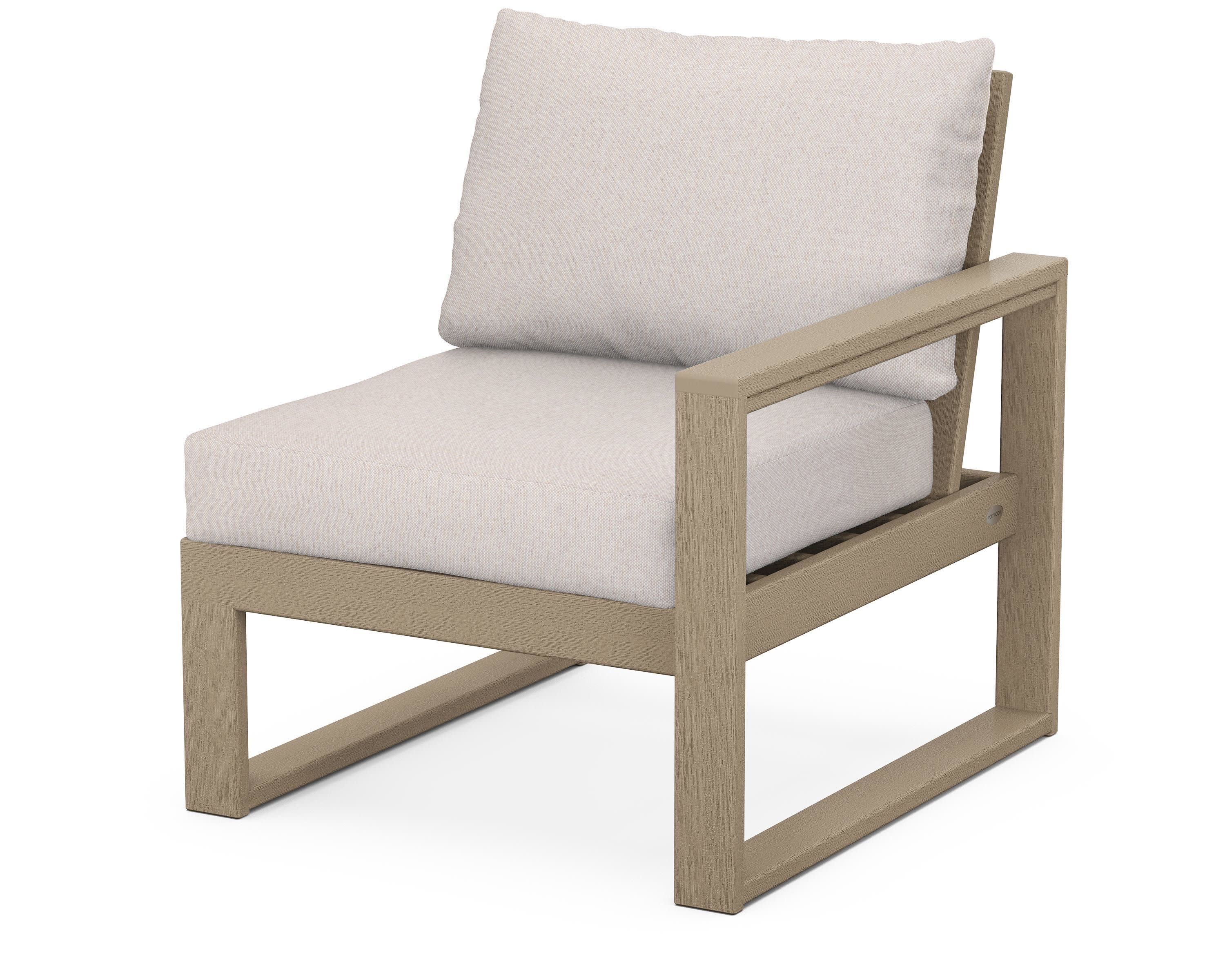 EDGE Modular Right Arm Chair in Vintage Sahara / Dune Burlap