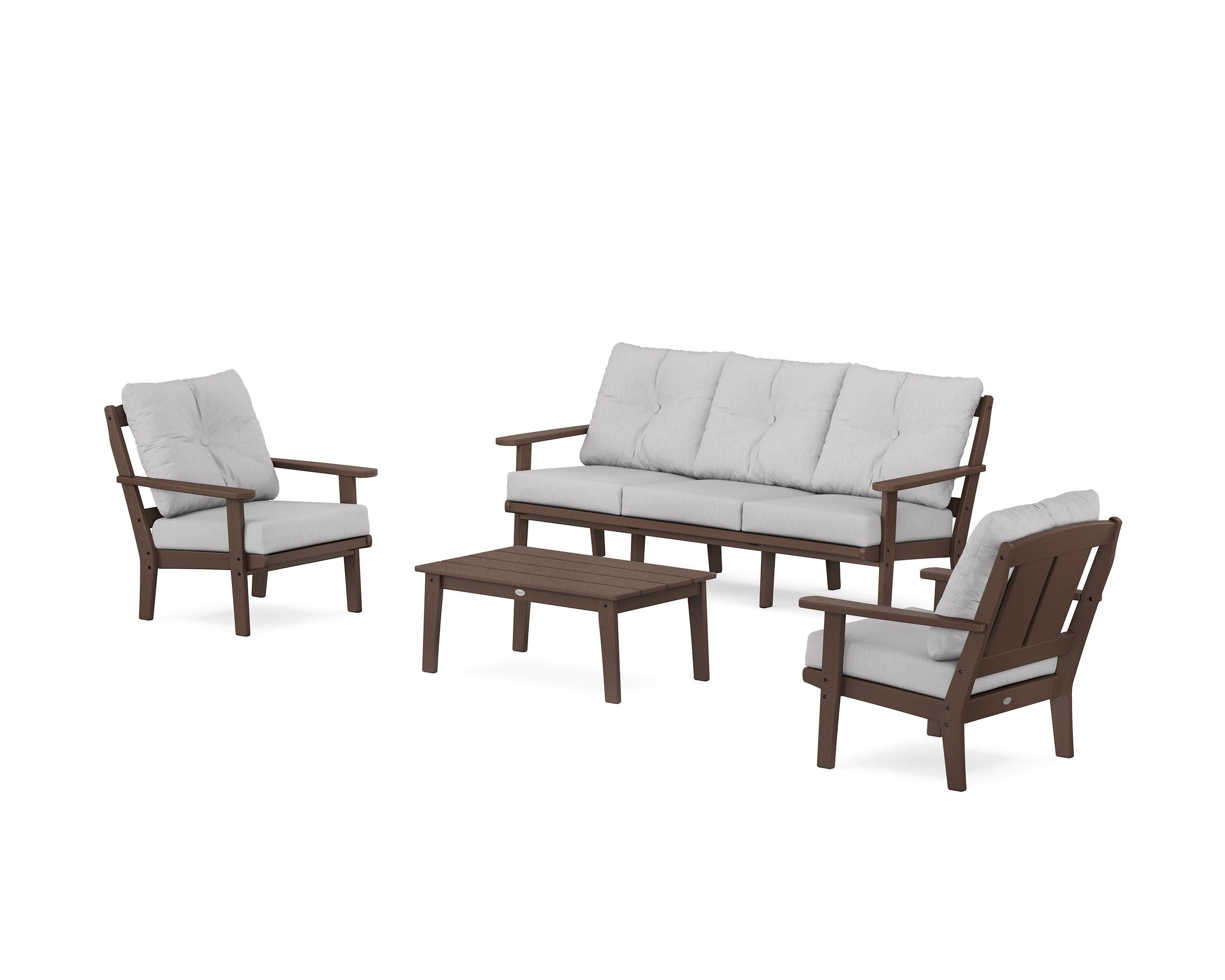 Mission 4-Piece Deep Seating Set with Sofa in Mahogany / Granite