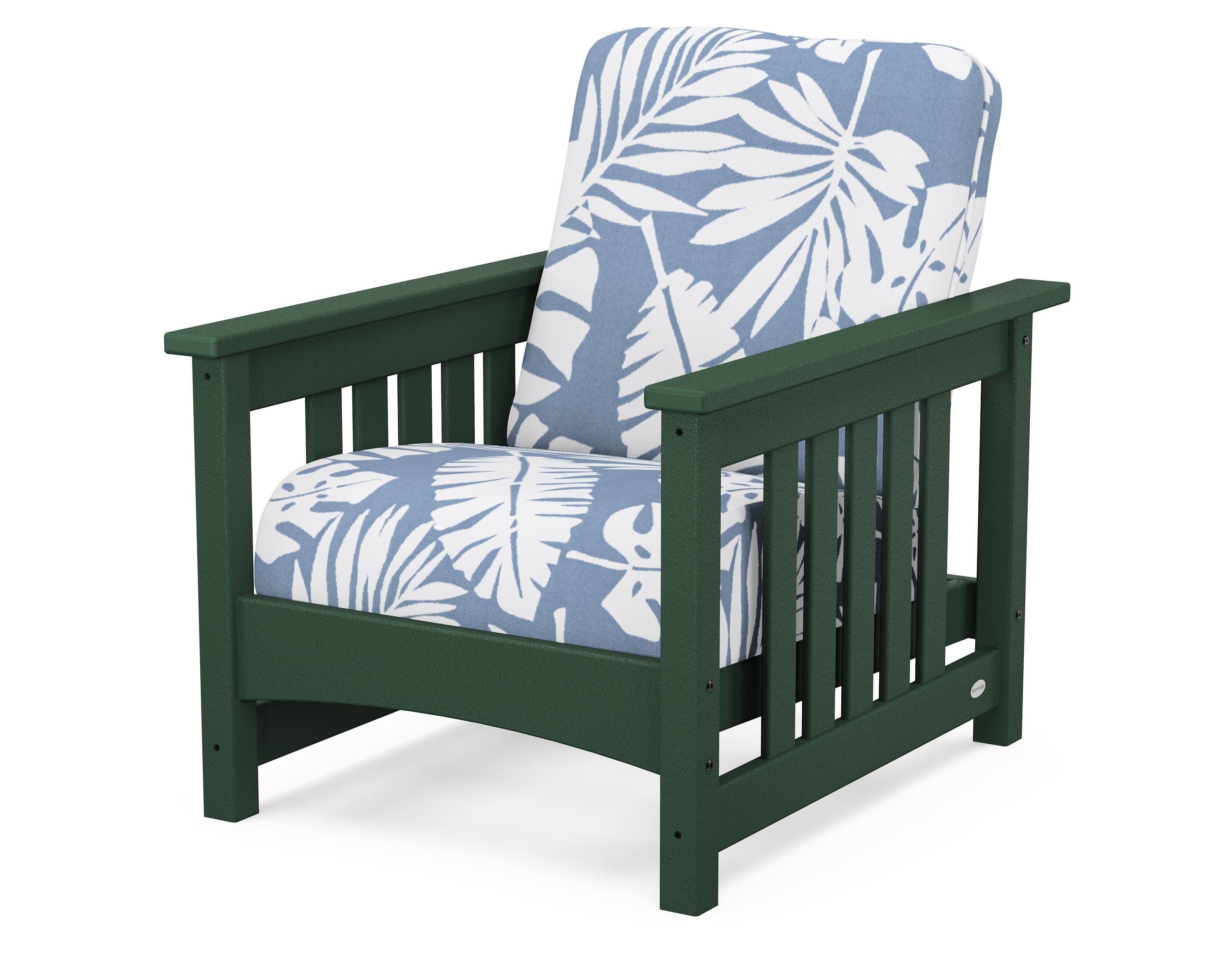Club Mission Chair in Green / Leaf Sky Blue