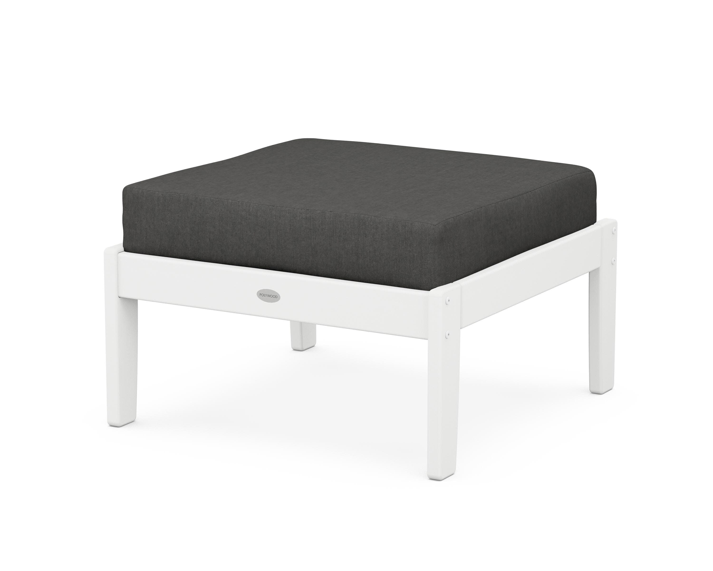 Braxton Deep Seating Ottoman in White / Spectrum Carbon