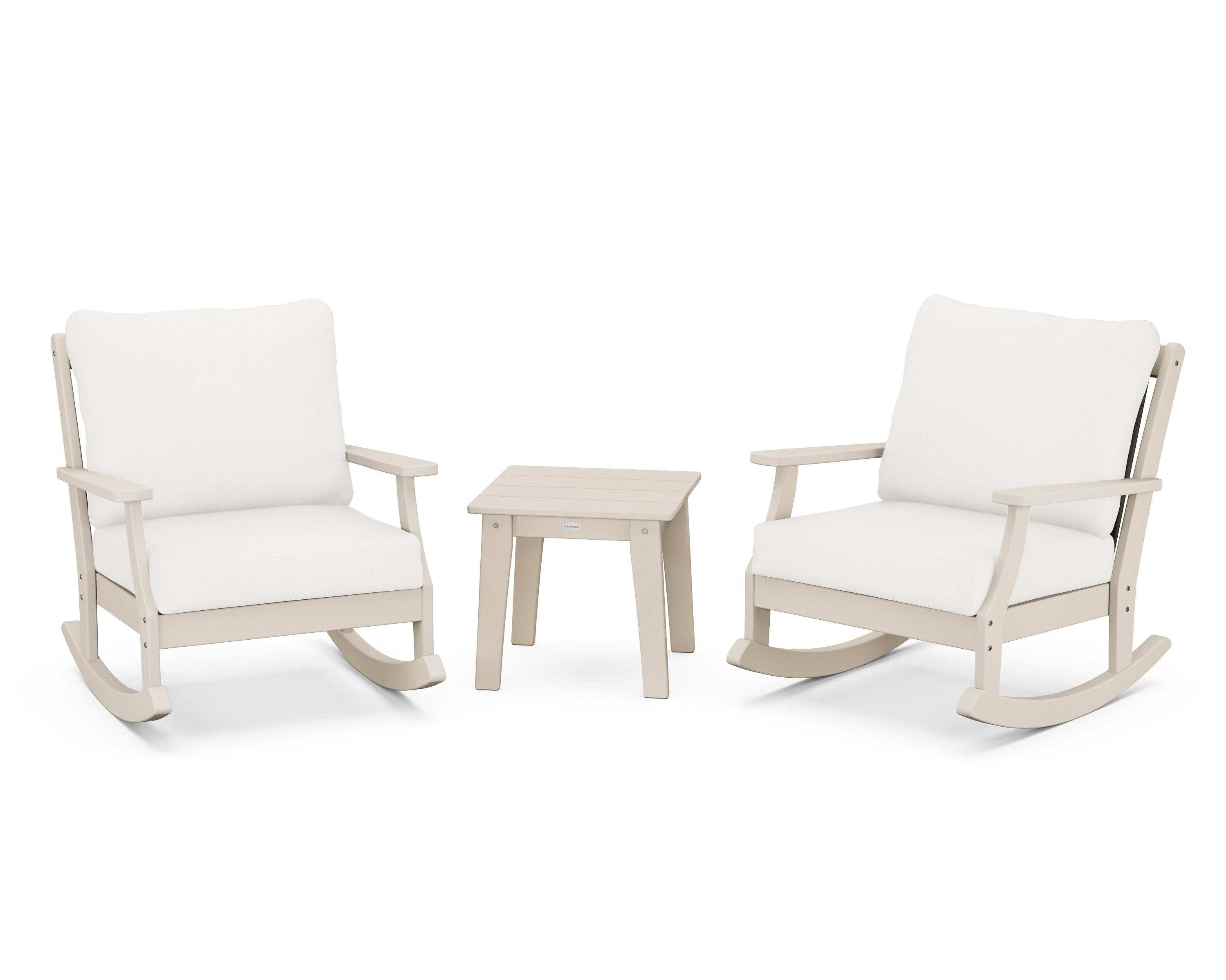 Braxton 3-Piece Deep Seating Rocker Set in Sand / Natural Linen