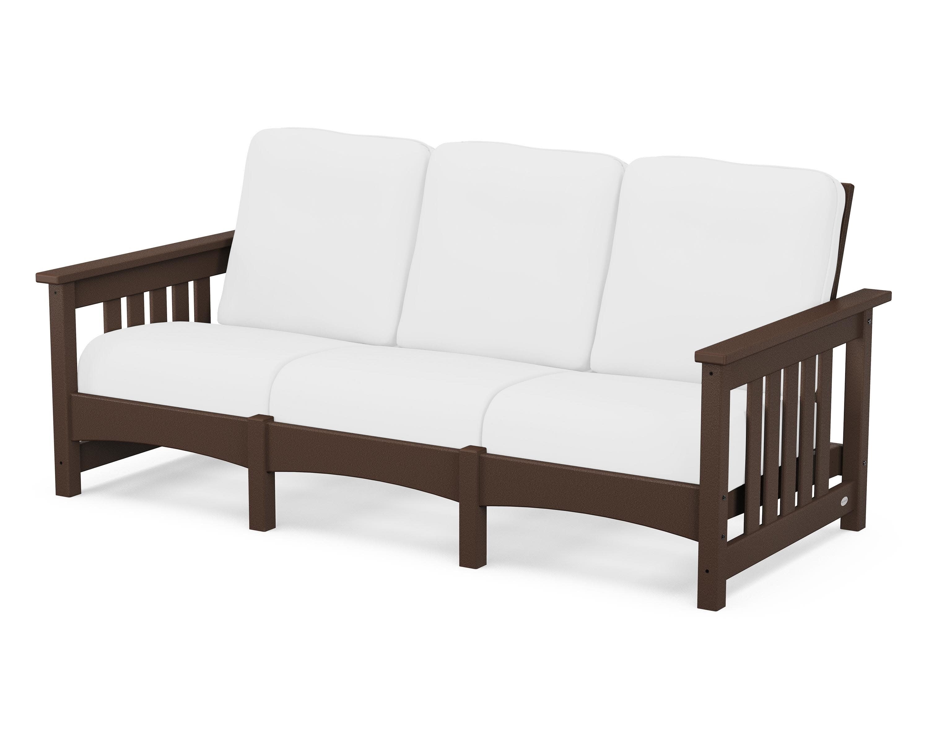 Club Mission Sofa in Mahogany / Natural