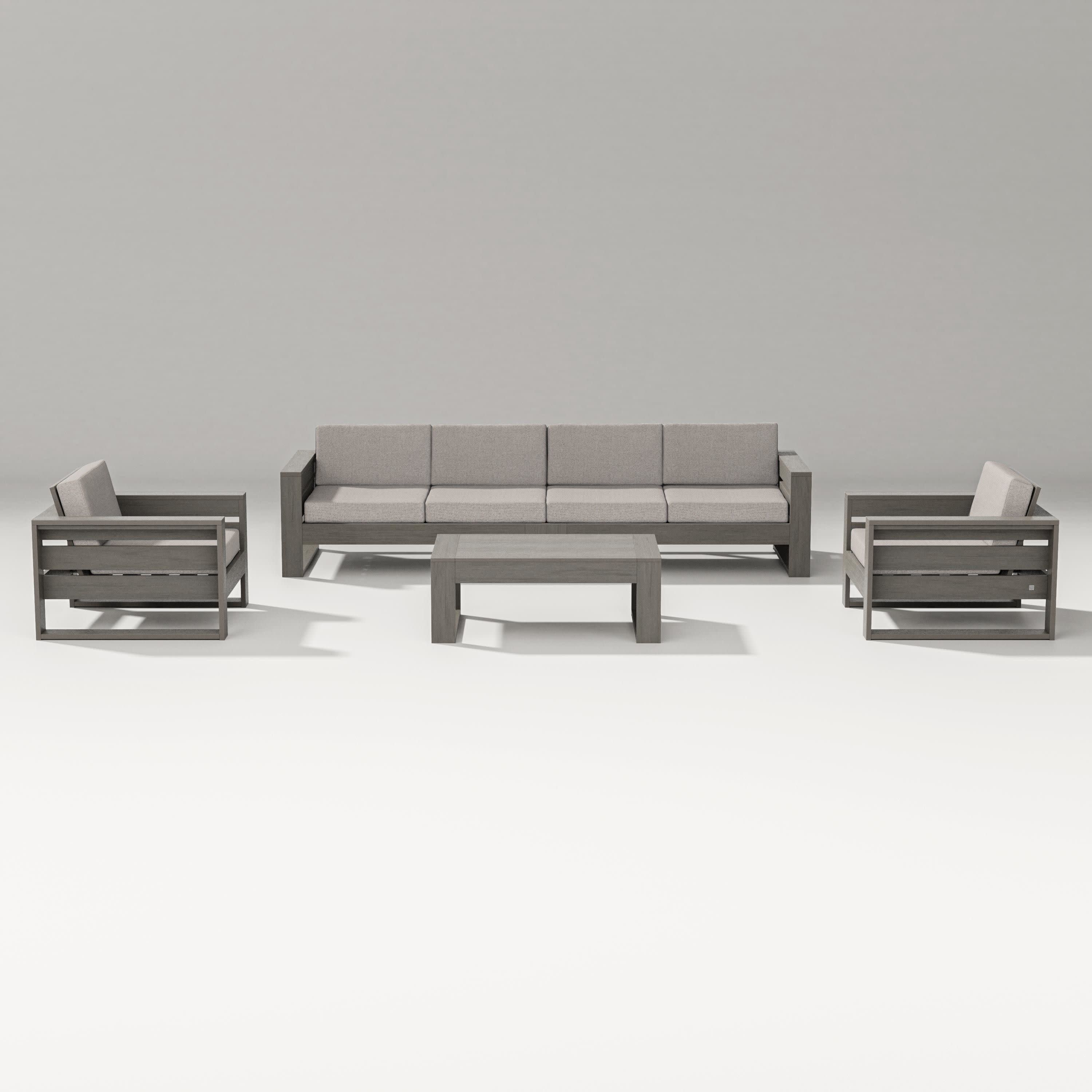 Latitude 5-Piece Lounge Sofa Set in Driftwood / Weathered Tweed