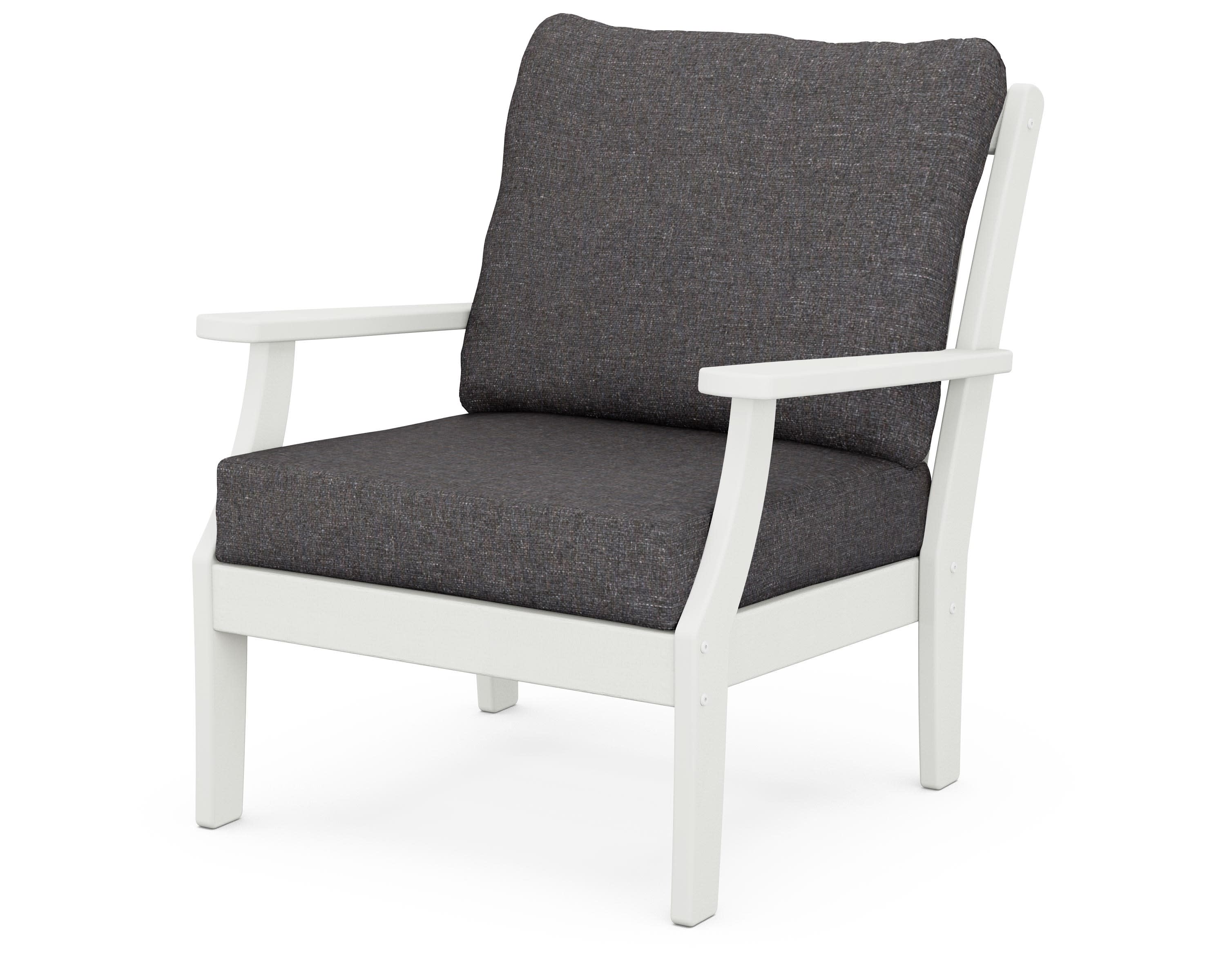 Braxton Deep Seating Chair in Vintage White / Ash Charcoal