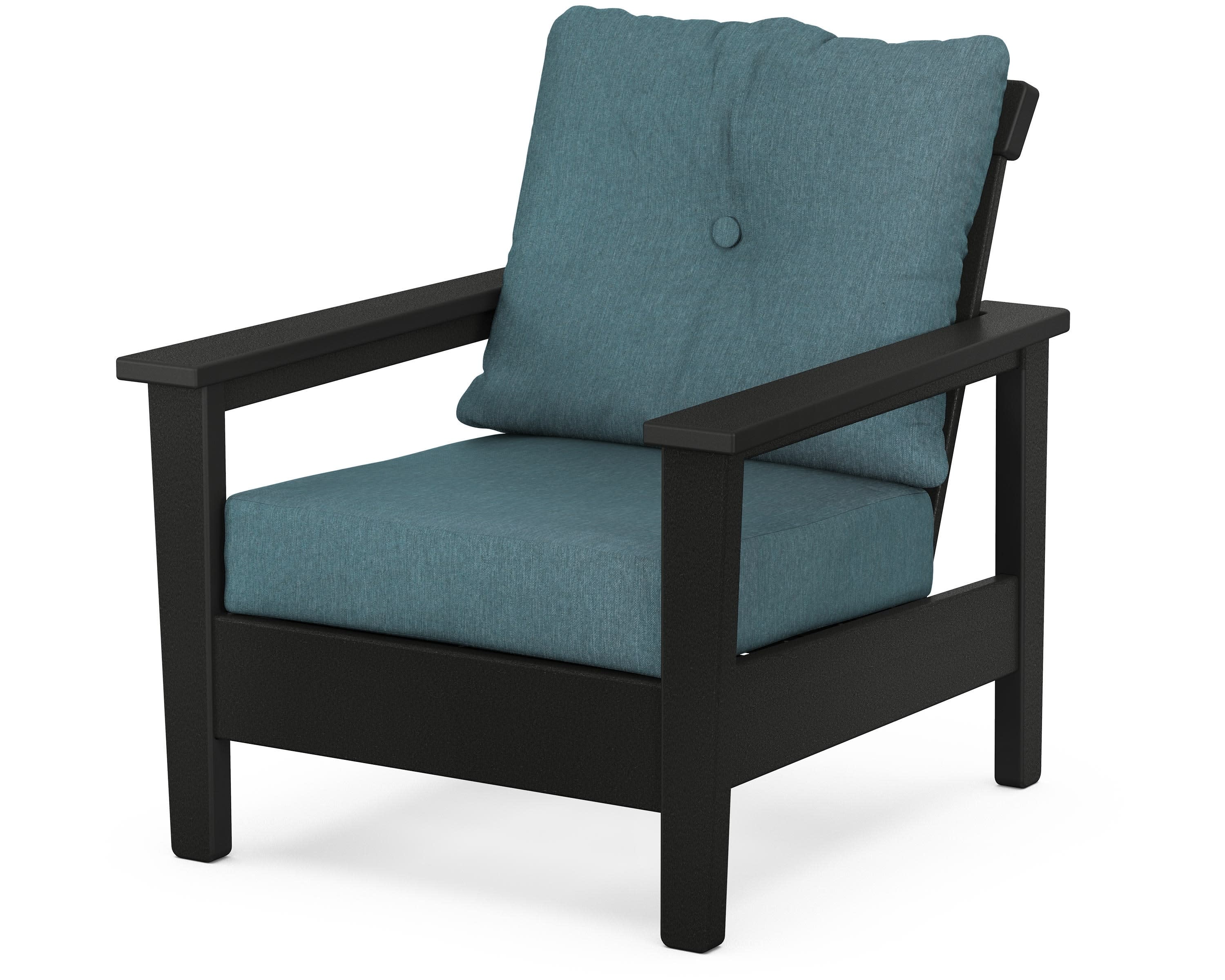 Prescott Deep Seating Chair in Black / Ocean Teal