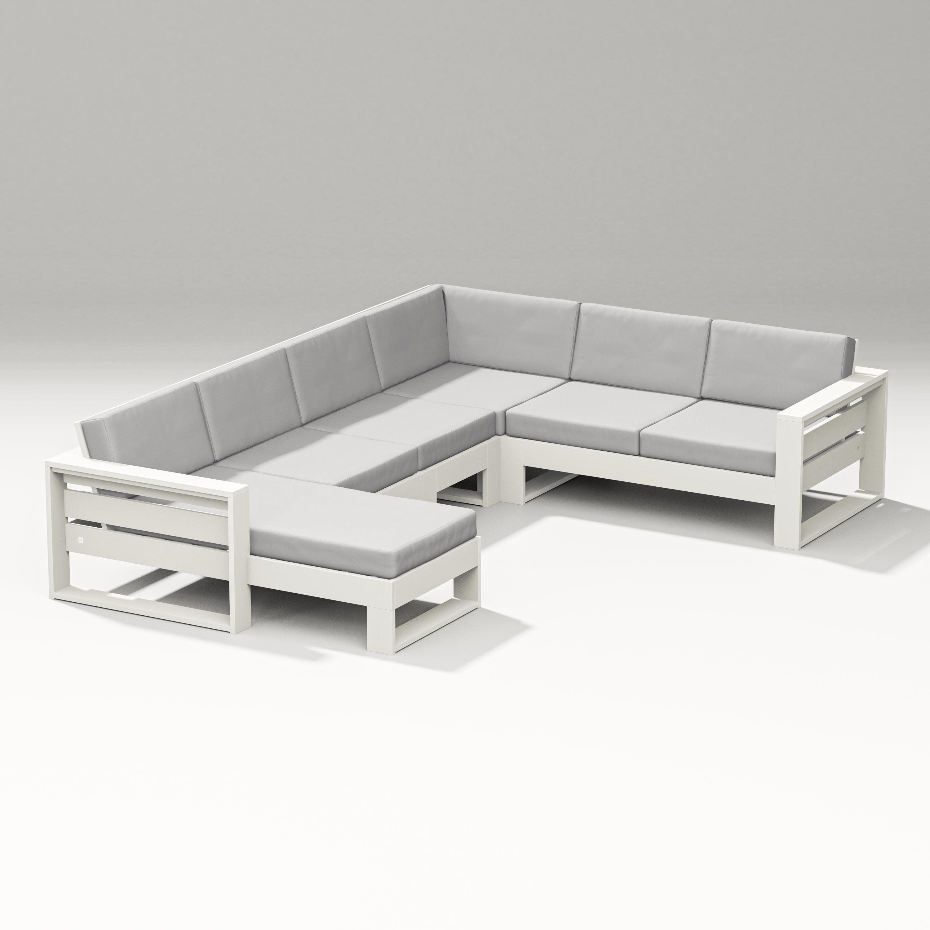 Latitude Corner Sectional with Left Chaise in Vintage White / Diamond in the Rough