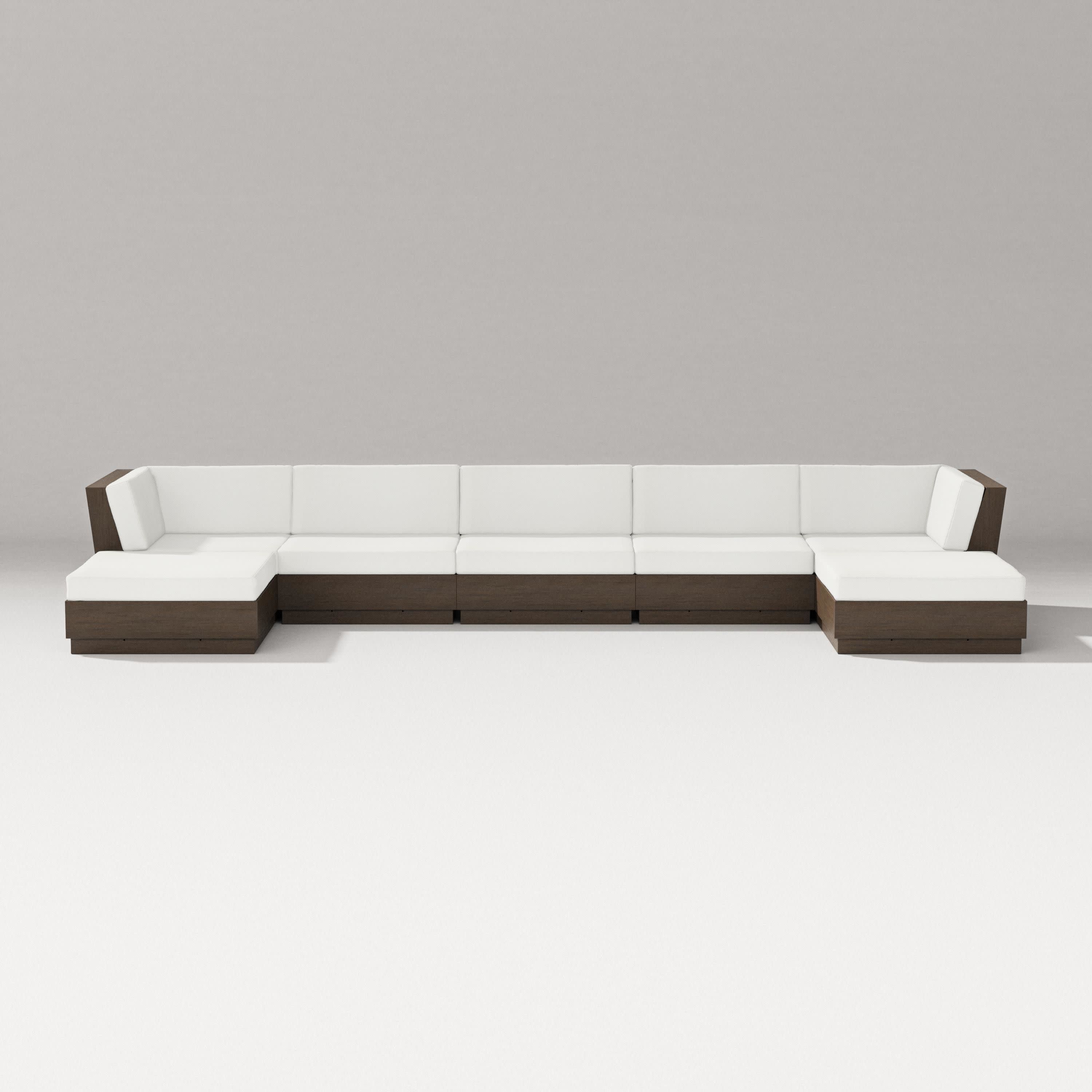Elevate 7-Piece Double Chaise Sectional in Kona / Natural Linen