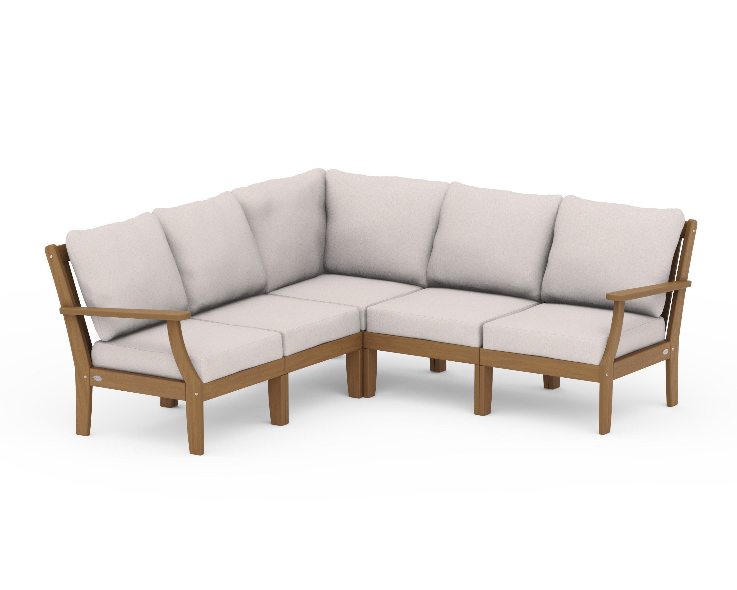 Braxton Modular 5-Piece Deep Seating Set in Natural / Dune Burlap
